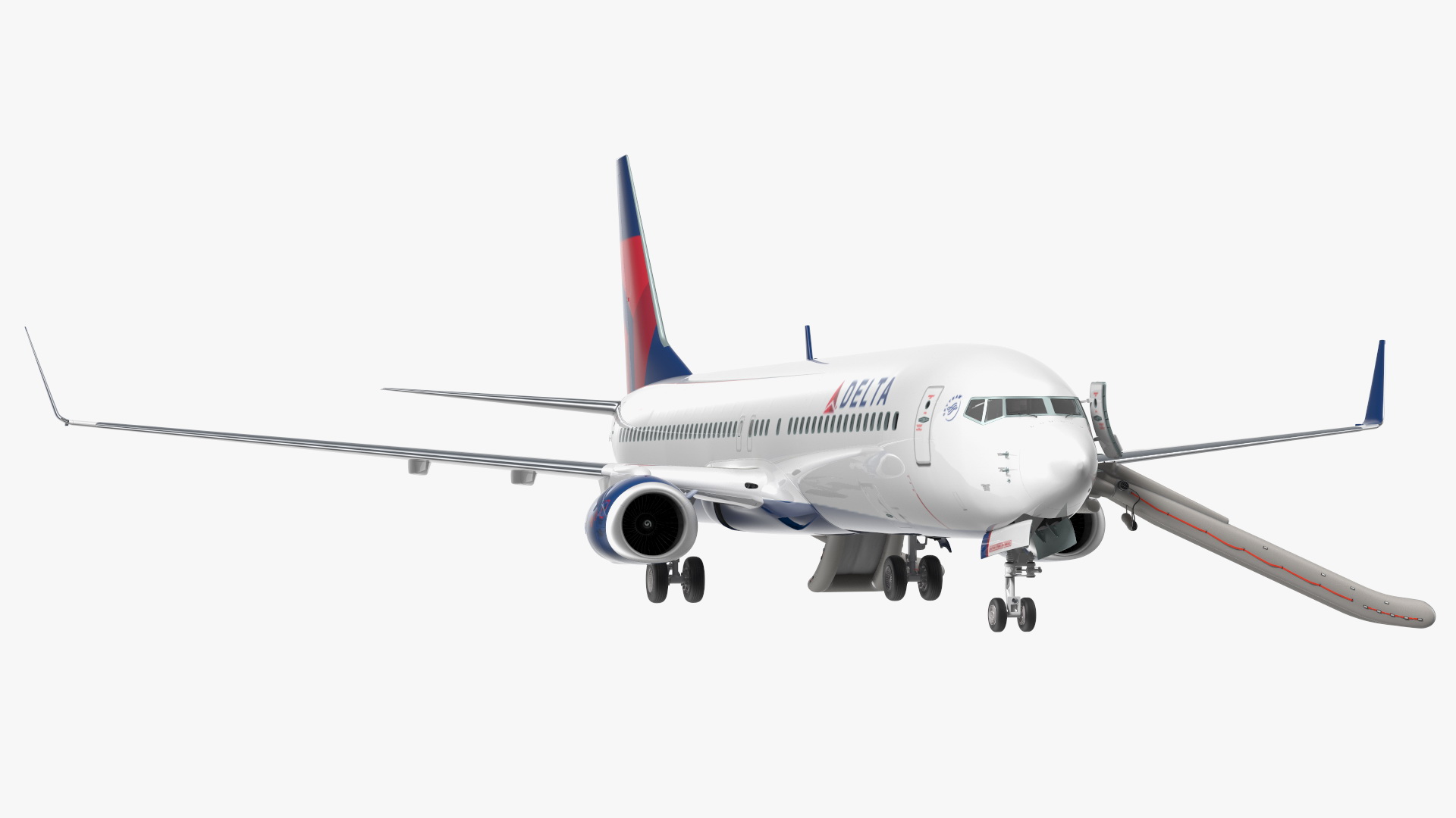 3D Boeing 737 900 ER Delta with Inflatable Evacuation Sliders model