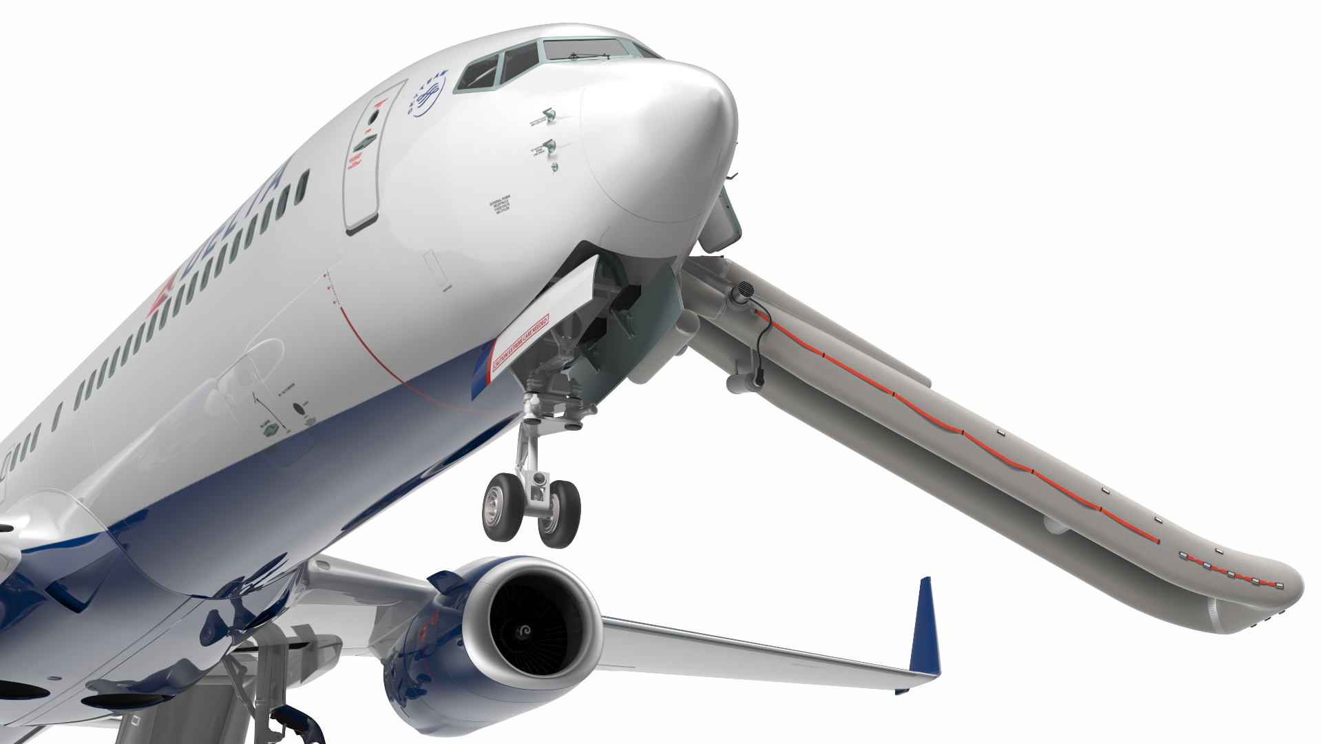 3D Boeing 737 900 ER Delta with Inflatable Evacuation Sliders model