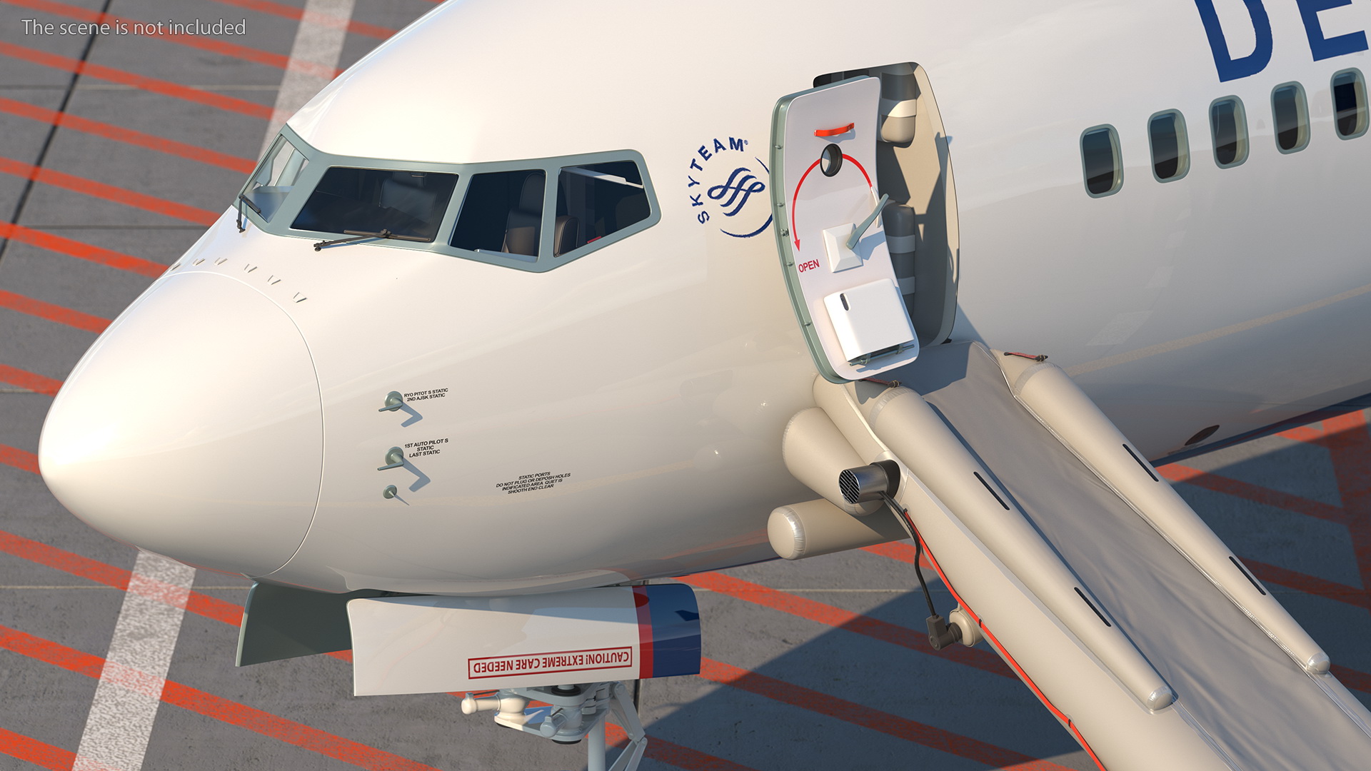 3D Boeing 737 900 ER Delta with Inflatable Evacuation Sliders model