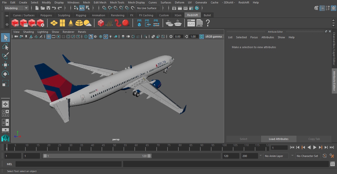 3D Boeing 737 900 ER Delta with Inflatable Evacuation Sliders model
