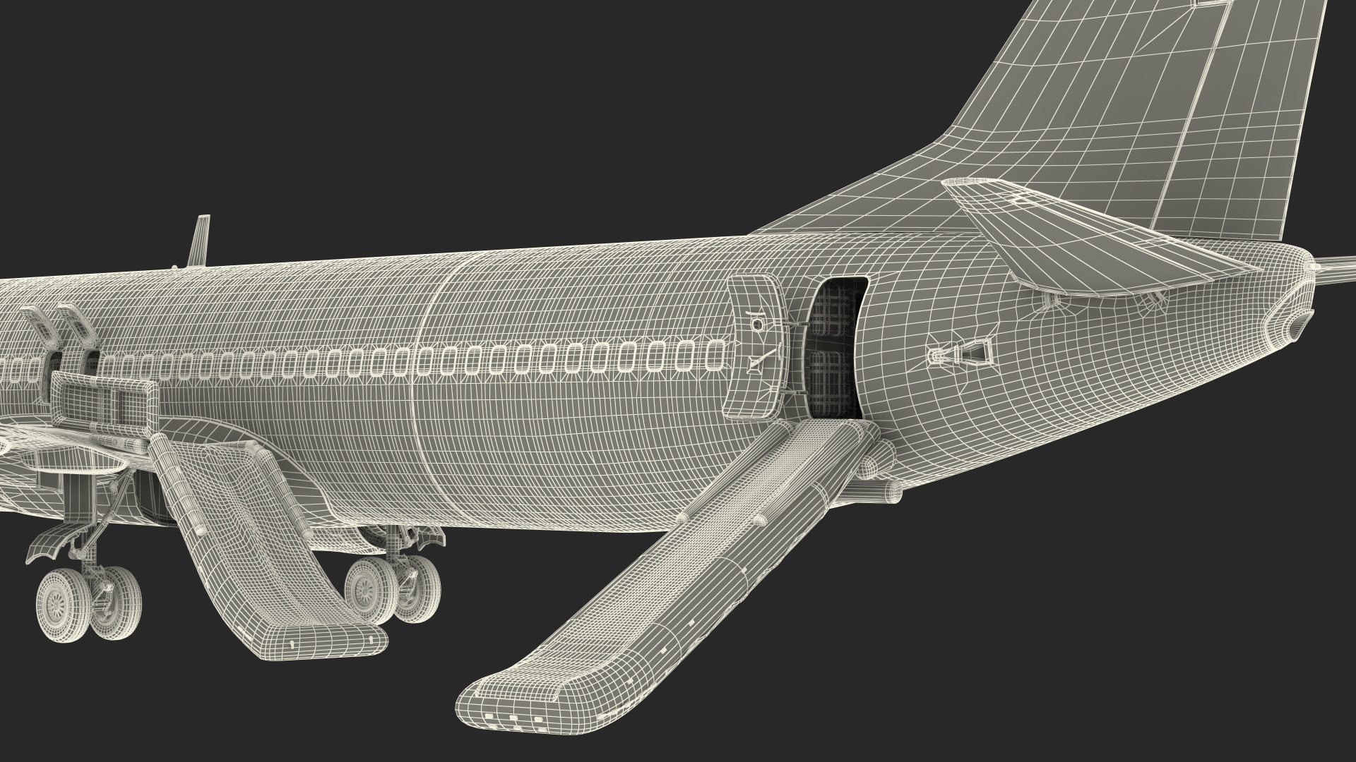 3D Boeing 737 900 ER Delta with Inflatable Evacuation Sliders model
