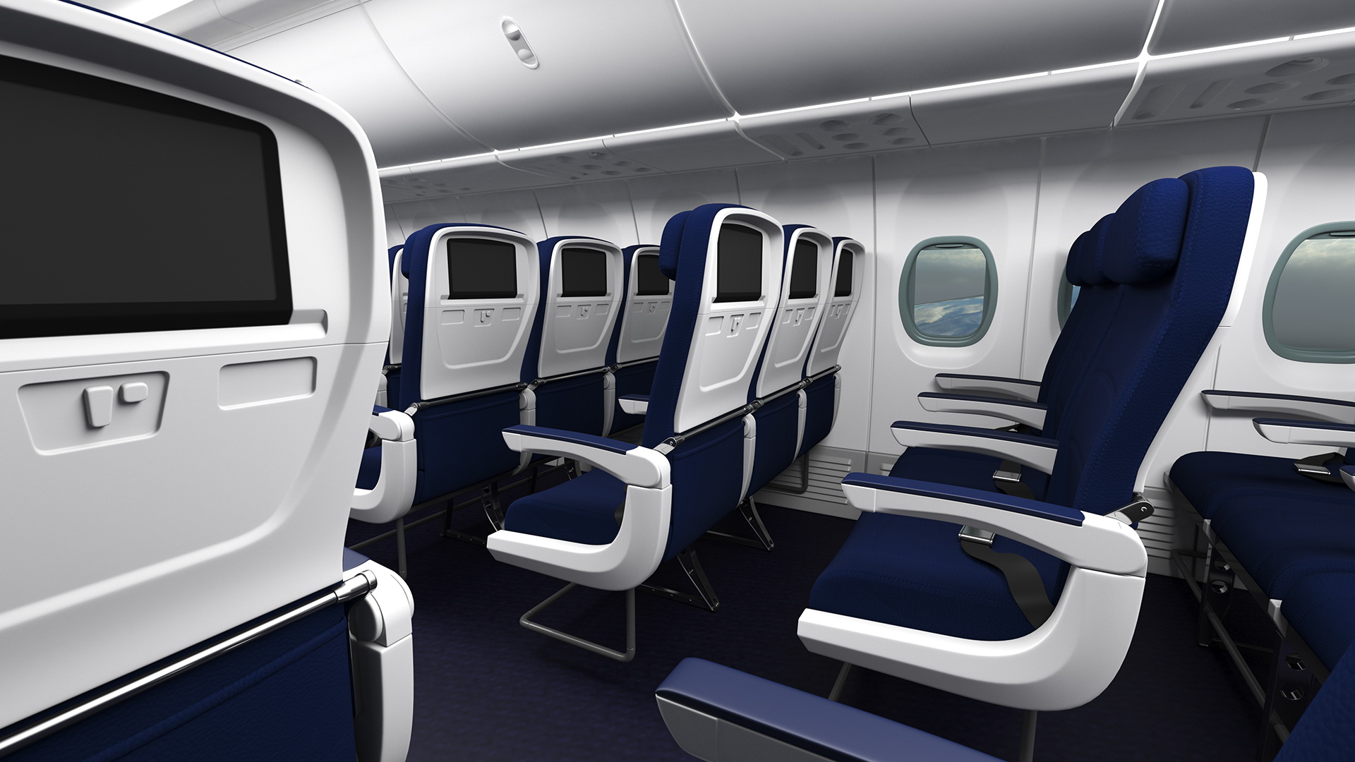 3D Boeing 737 900 ER Delta with Inflatable Evacuation Sliders model