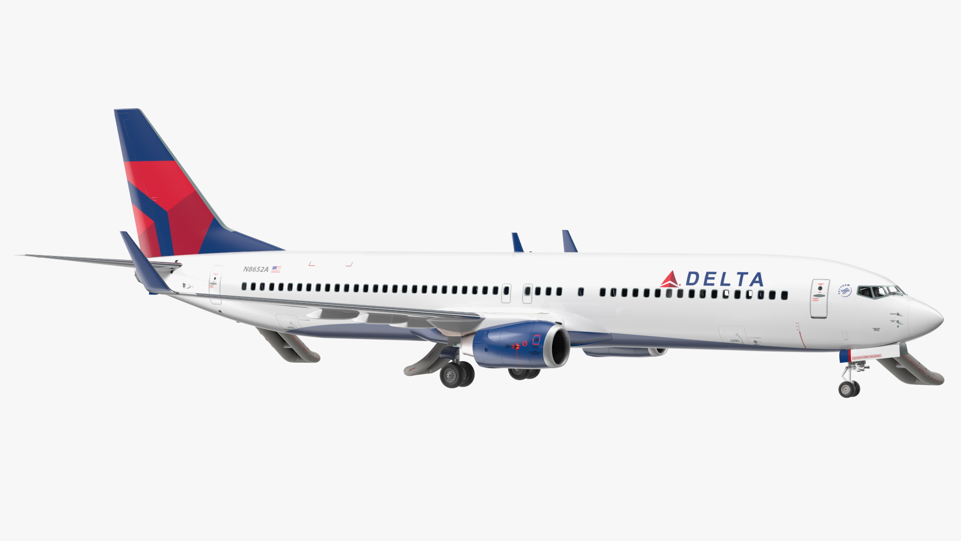 3D Boeing 737 900 ER Delta with Inflatable Evacuation Sliders model
