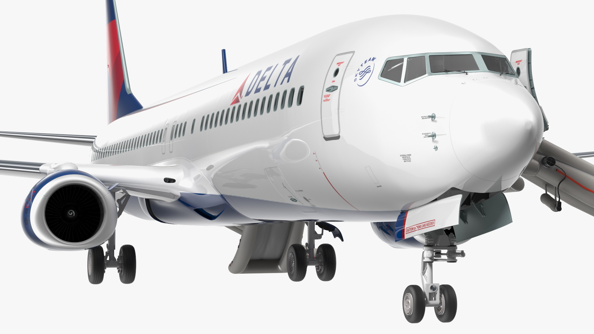 3D Boeing 737 900 ER Delta with Inflatable Evacuation Sliders model