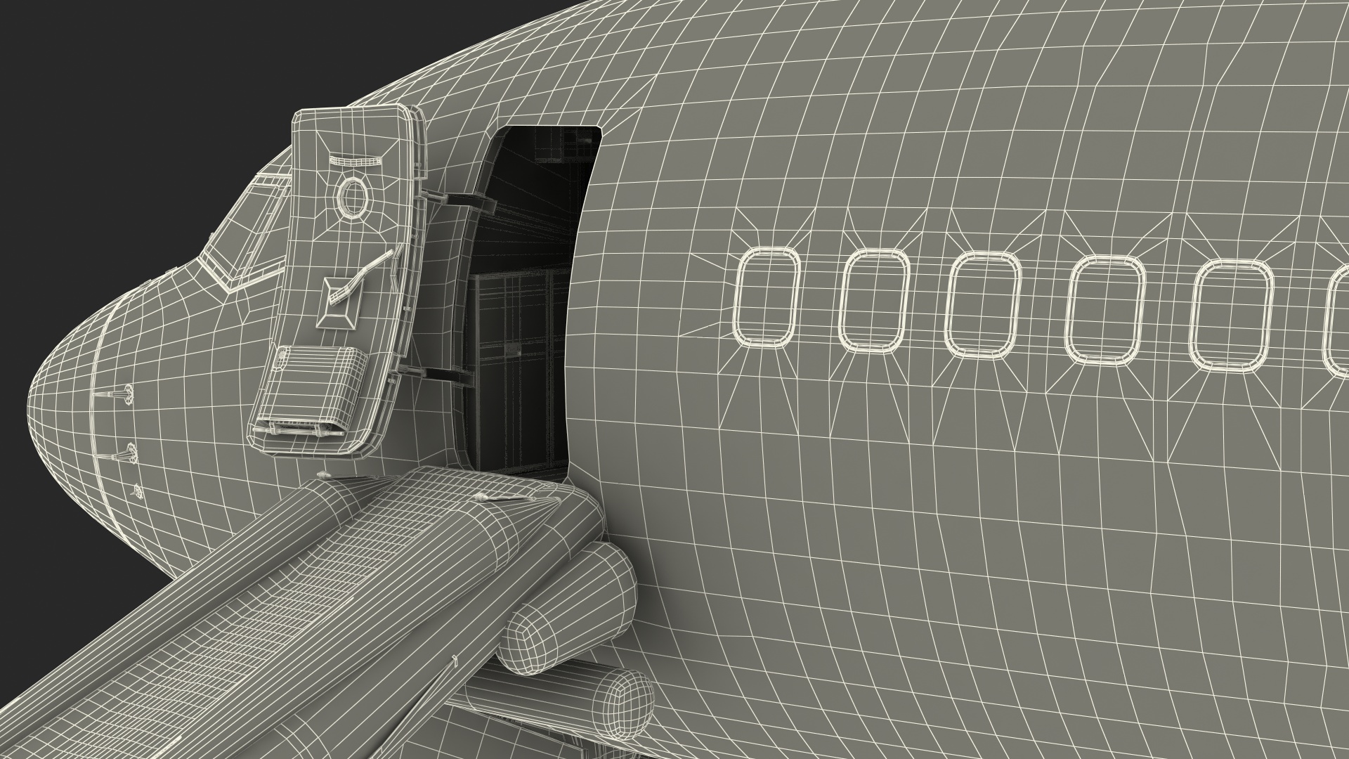 3D Boeing 737 900 ER Delta with Inflatable Evacuation Sliders model
