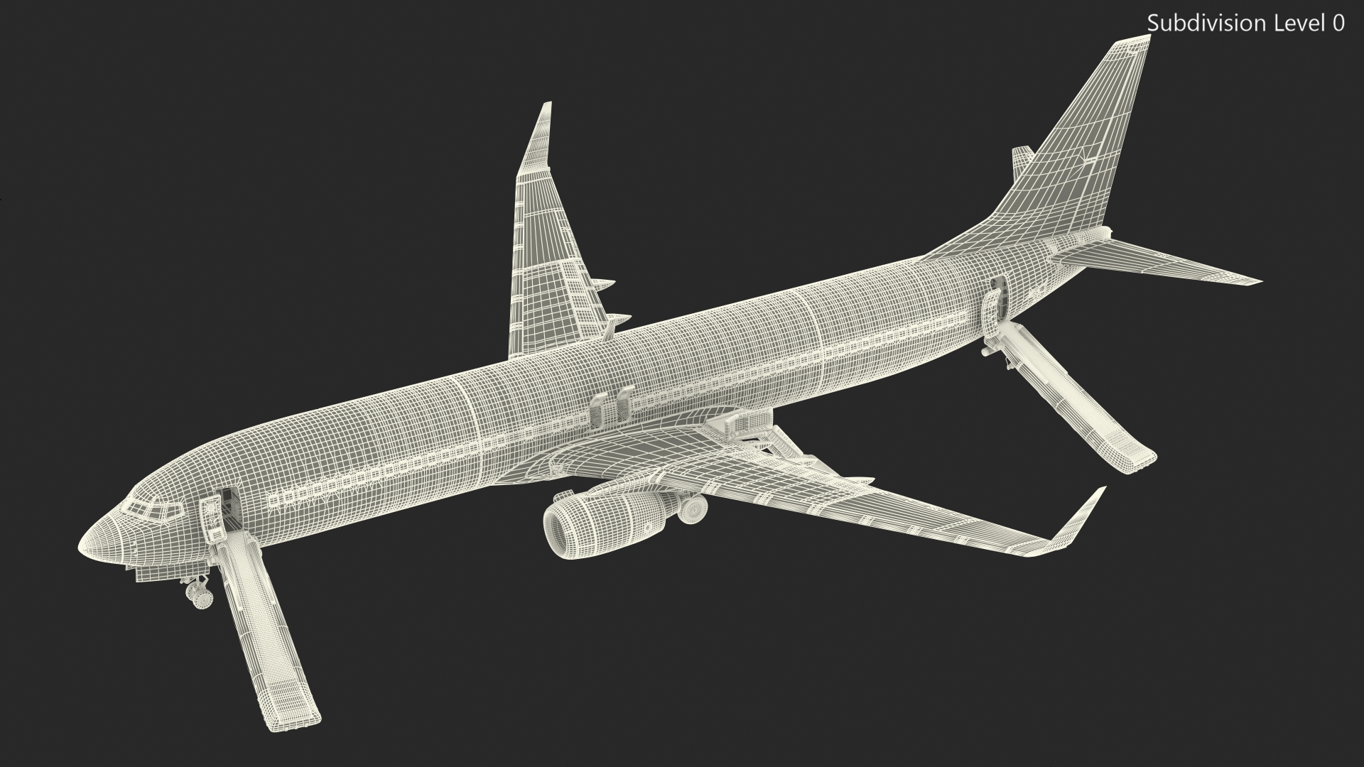 3D Boeing 737 900 ER Delta with Inflatable Evacuation Sliders model