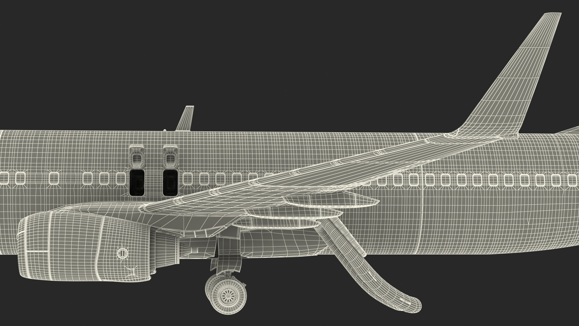 3D Boeing 737 900 ER Delta with Inflatable Evacuation Sliders model