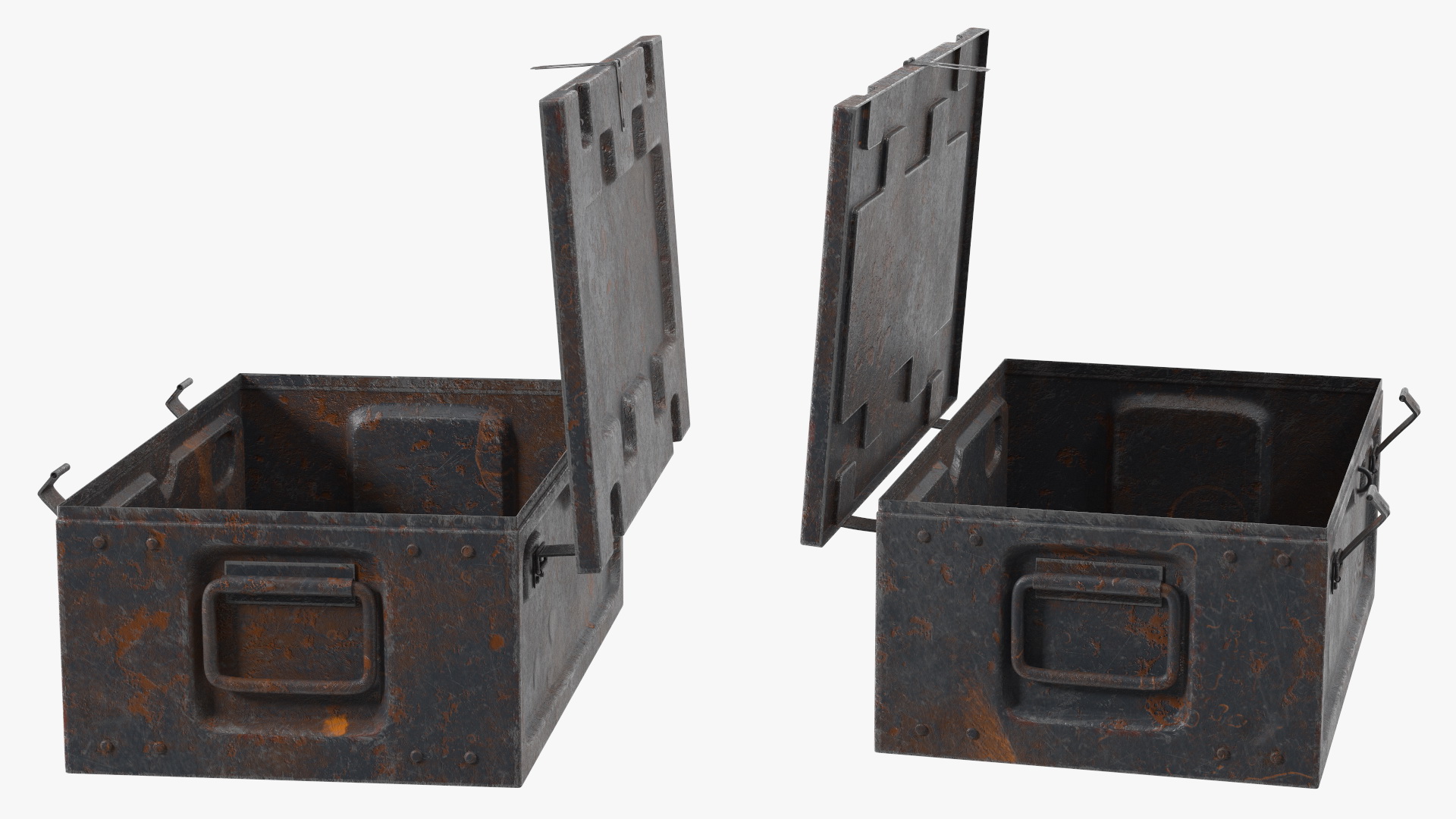 Ammunition Old Metal Box Open 3D model