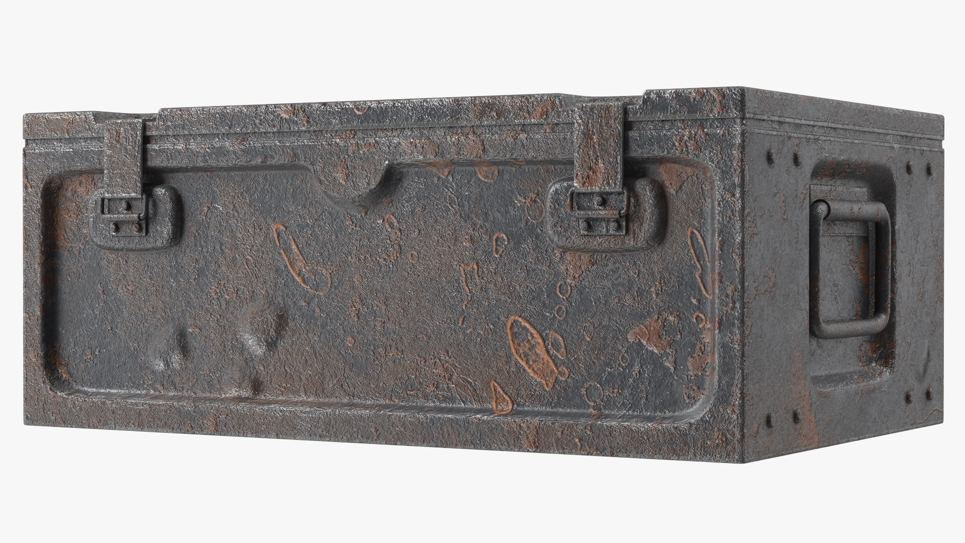 Ammunition Old Metal Box Open 3D model