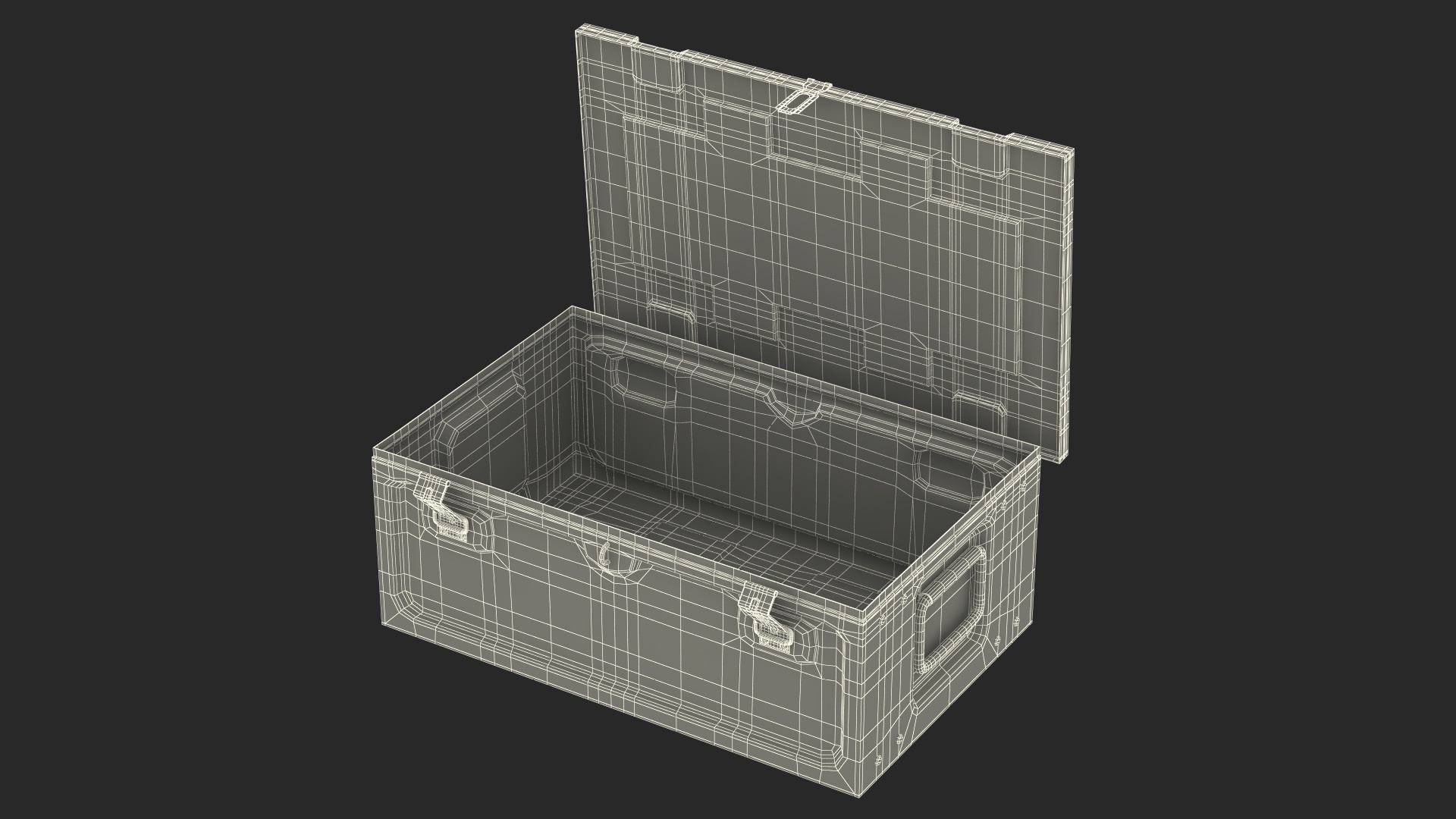 Ammunition Old Metal Box Open 3D model