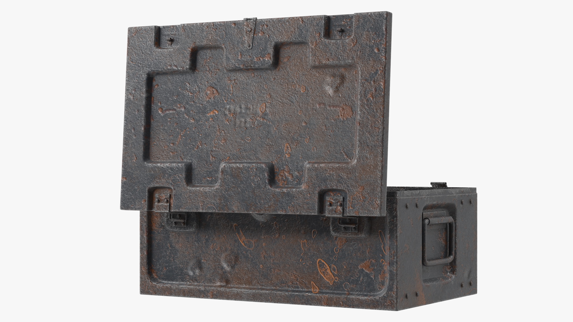 Ammunition Old Metal Box Open 3D model