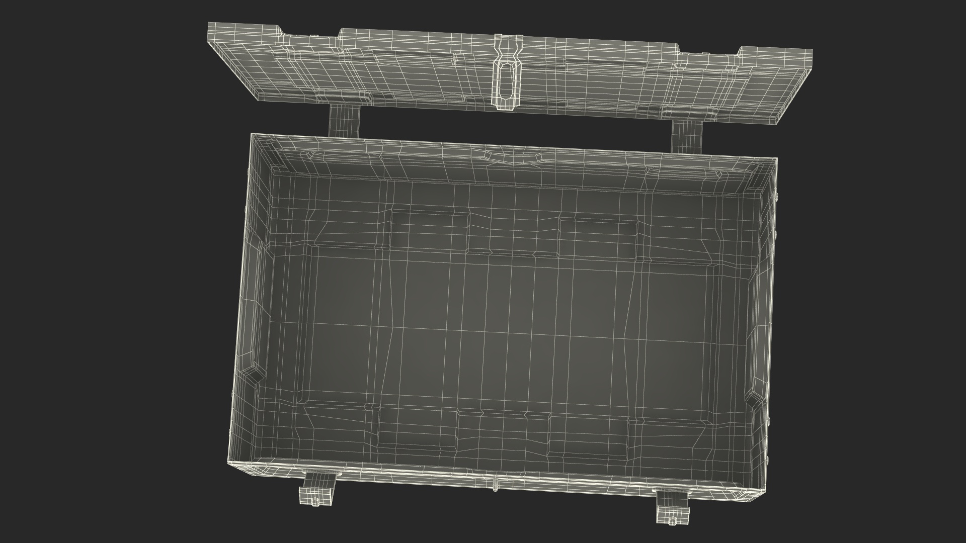 Ammunition Old Metal Box Open 3D model