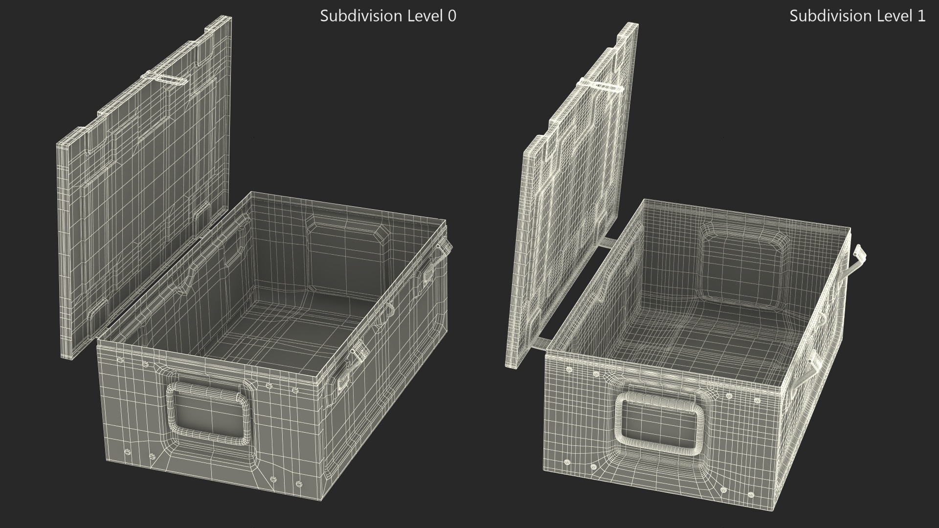 Ammunition Old Metal Box Open 3D model