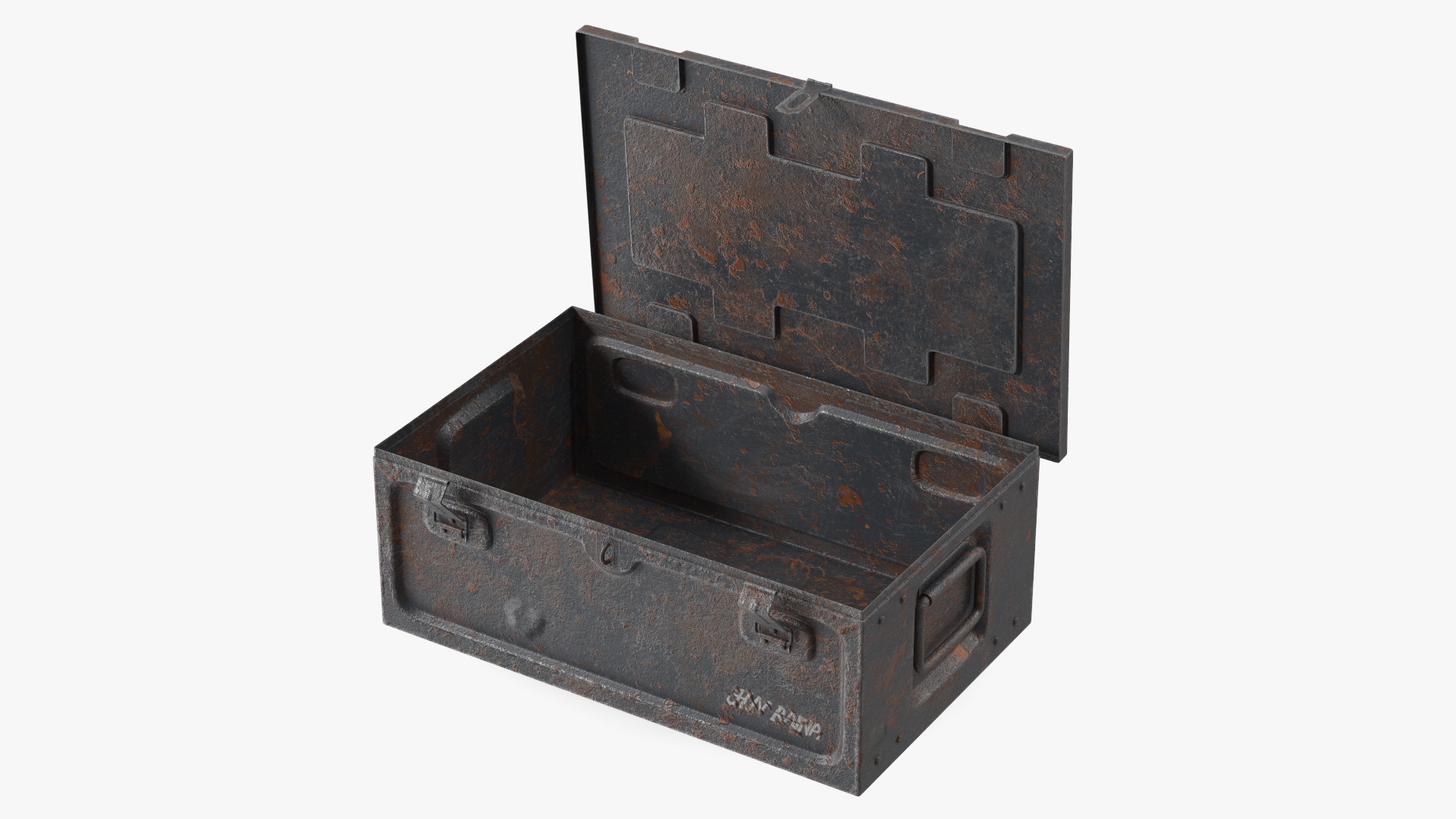Ammunition Old Metal Box Open 3D model