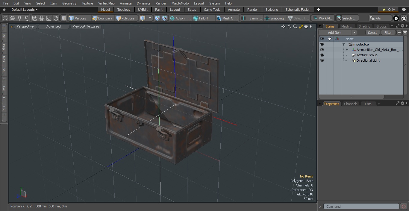 Ammunition Old Metal Box Open 3D model