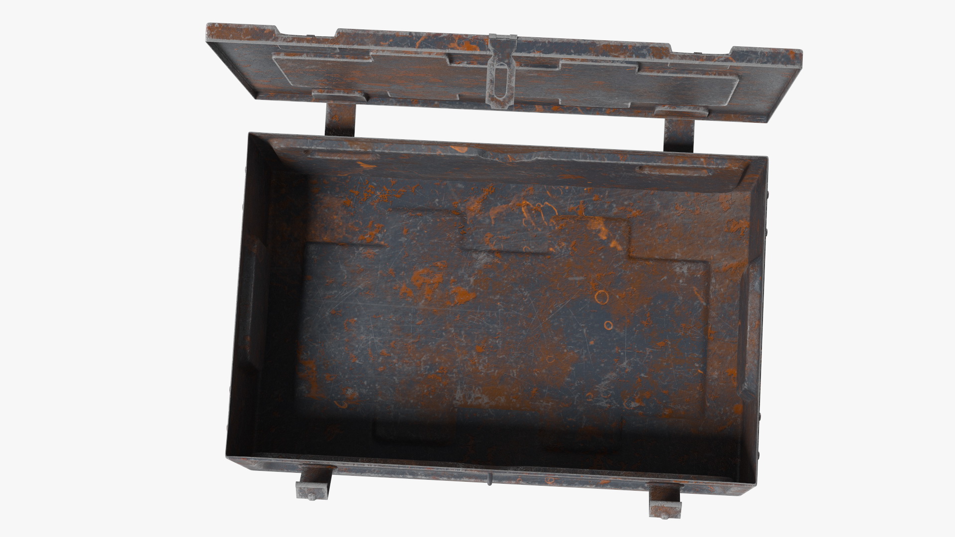 Ammunition Old Metal Box Open 3D model