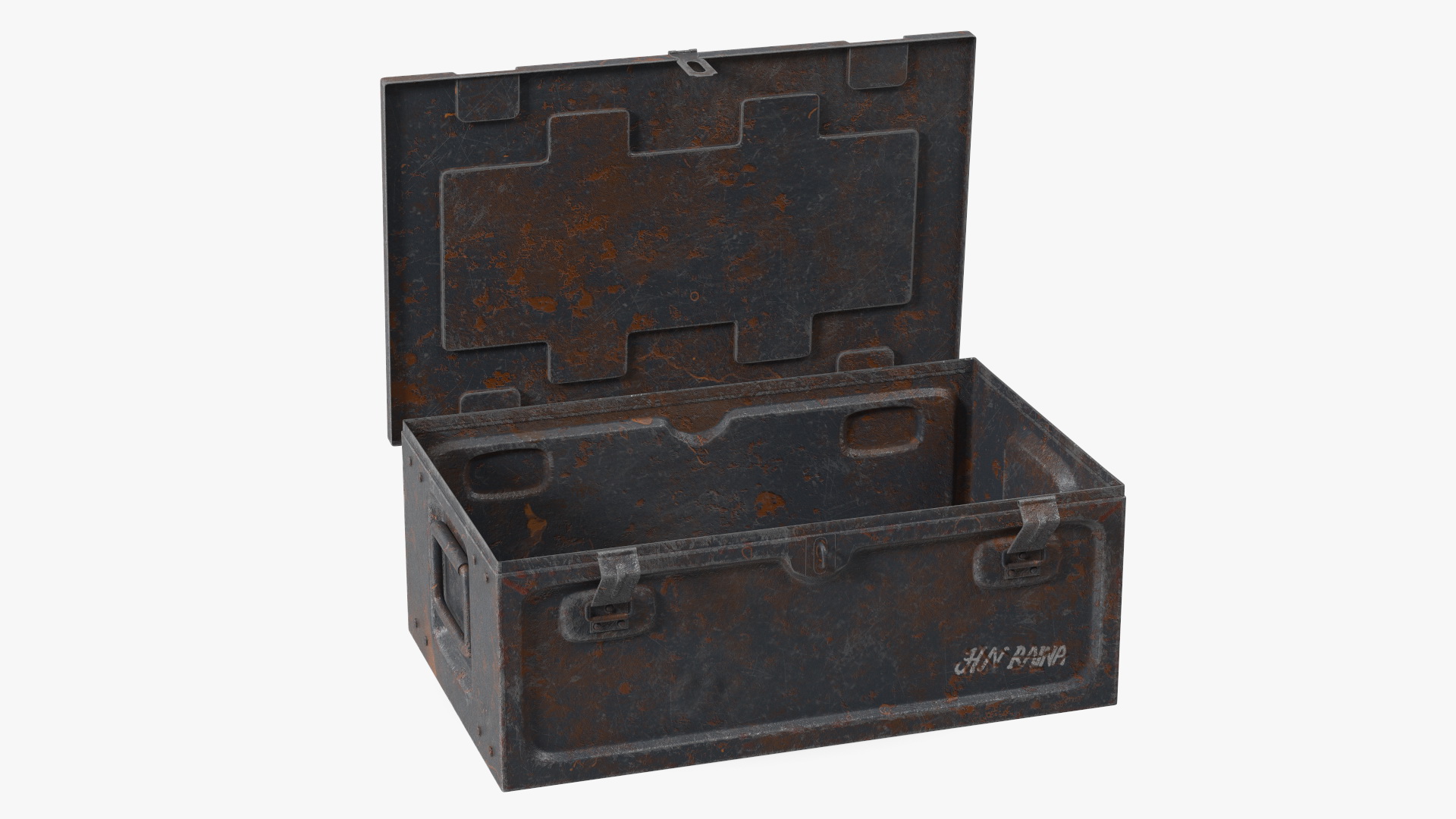 Ammunition Old Metal Box Open 3D model