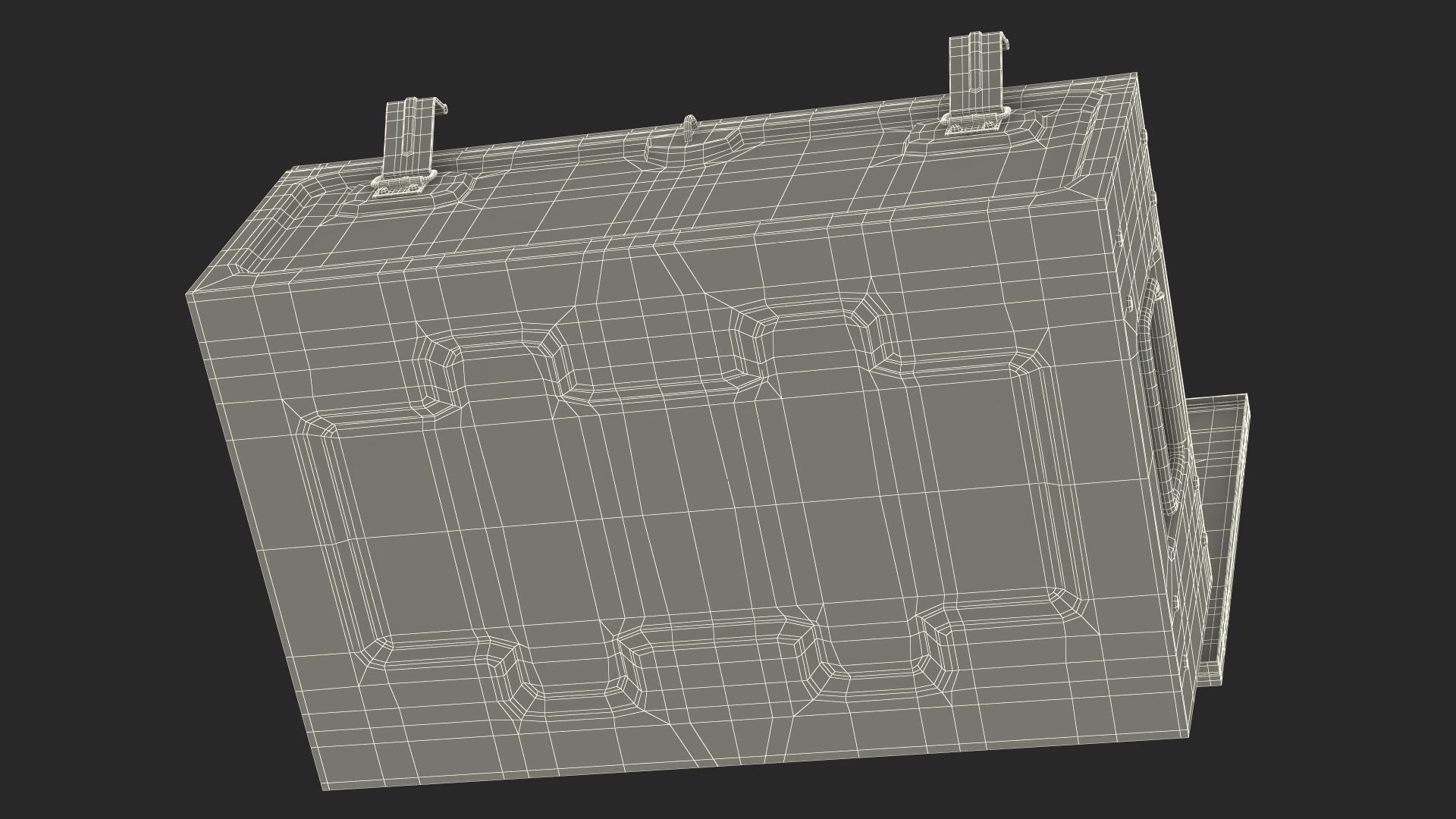 Ammunition Old Metal Box Open 3D model