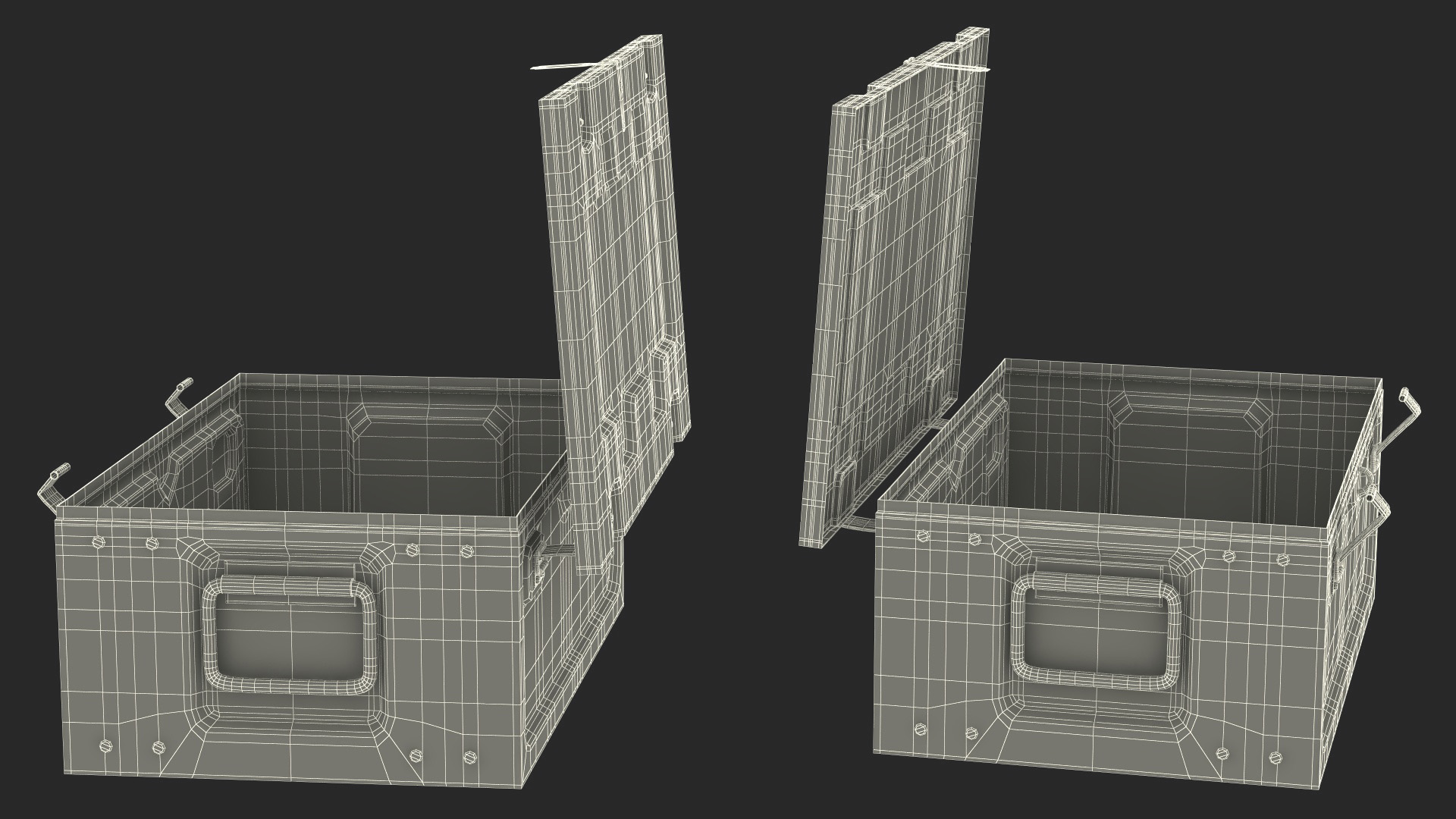 Ammunition Old Metal Box Open 3D model
