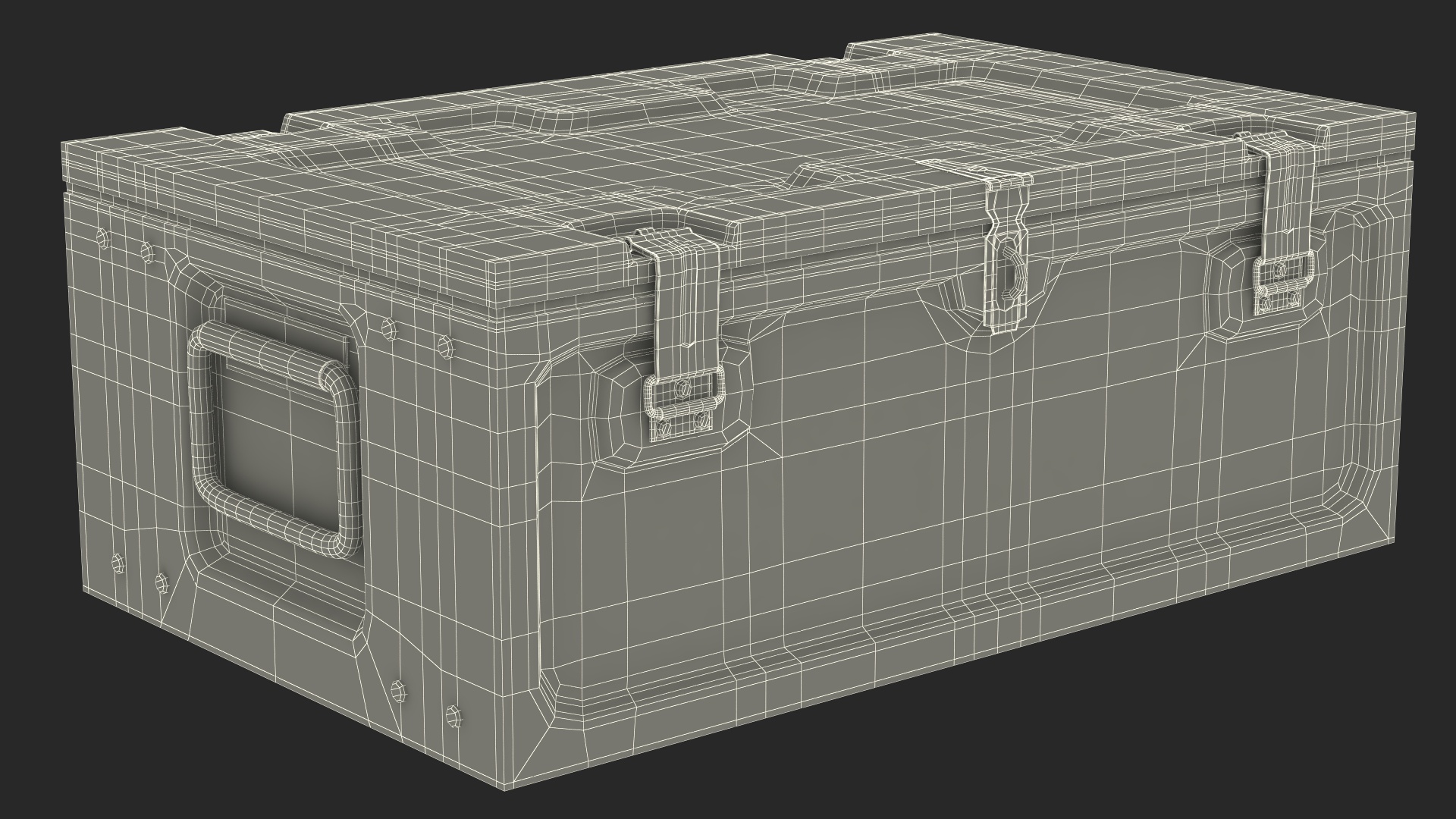 Ammunition Old Metal Box Open 3D model