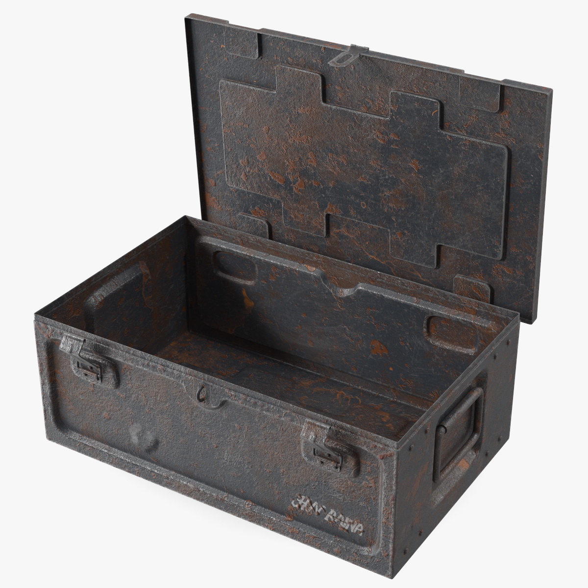 Ammunition Old Metal Box Open, view 3