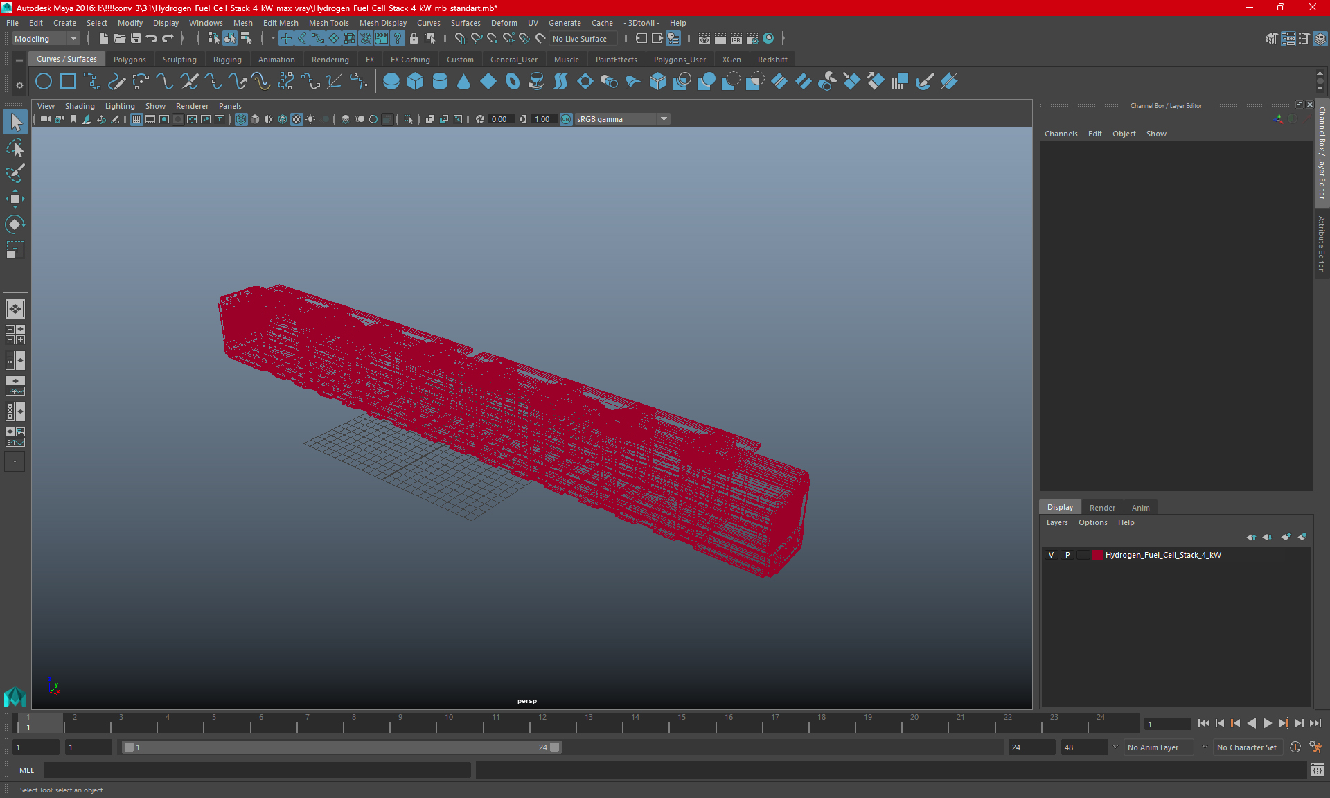 Hydrogen Fuel Cell Stack 4 kW 3D model