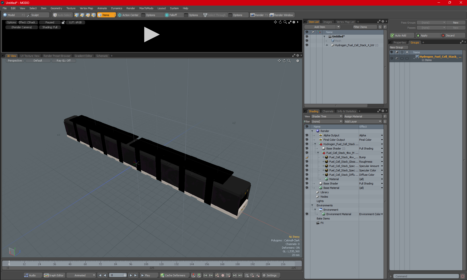 Hydrogen Fuel Cell Stack 4 kW 3D model