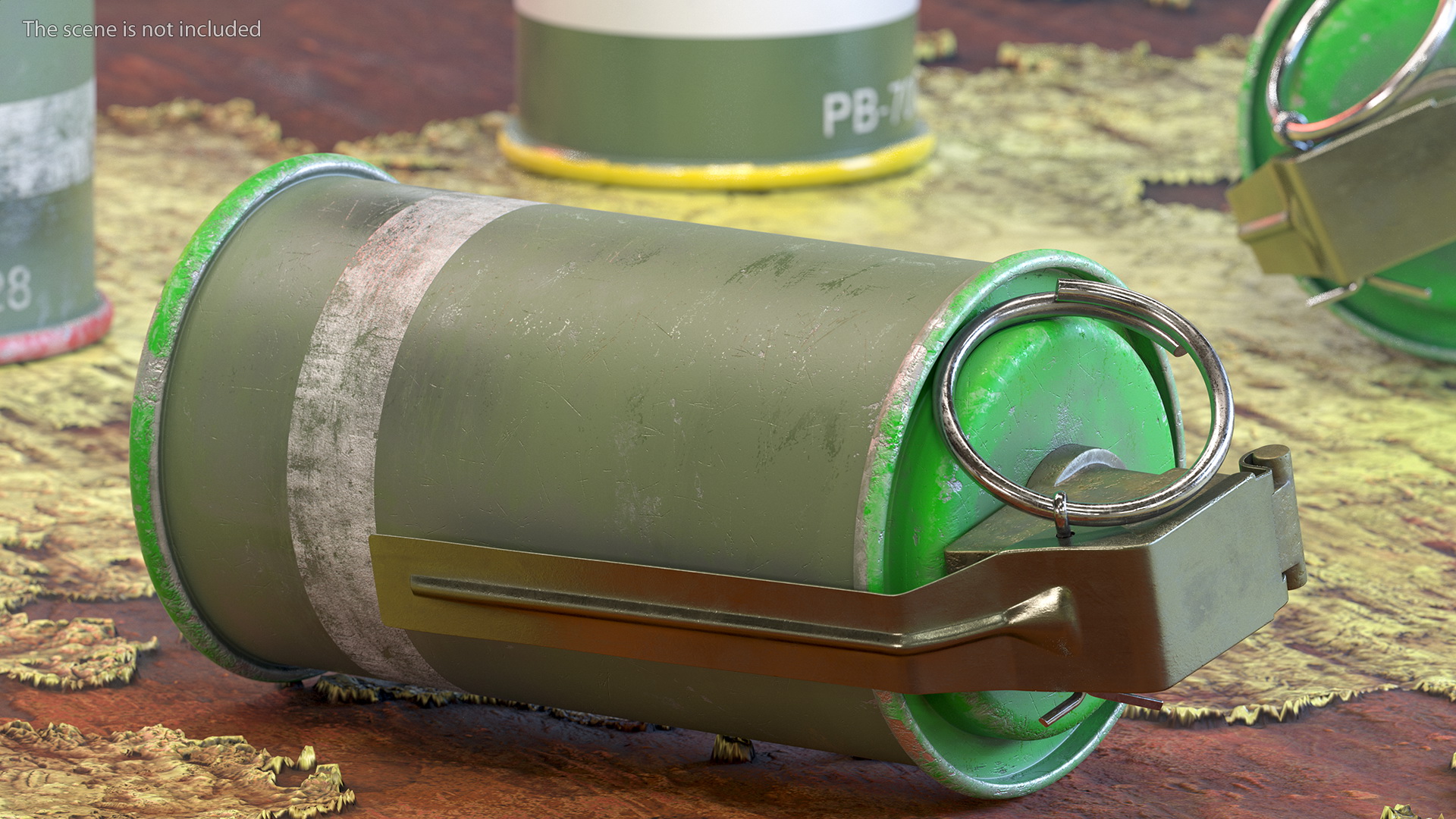 M18 Smoke Grenade Green Old 3D
