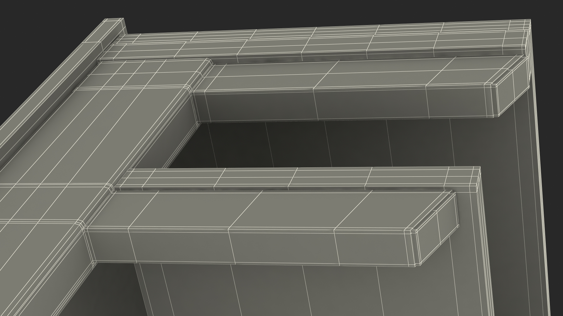 3D model University Seating System Table For Two Seats