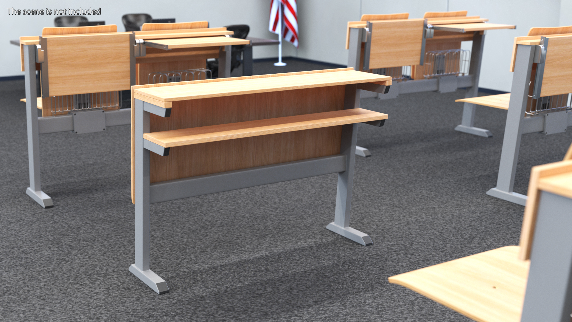 3D model University Seating System Table For Two Seats