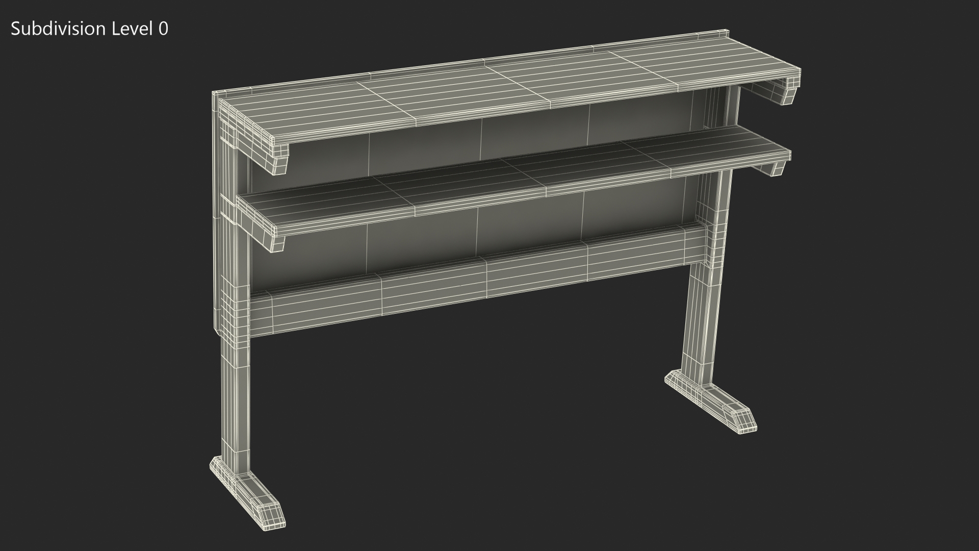 3D model University Seating System Table For Two Seats