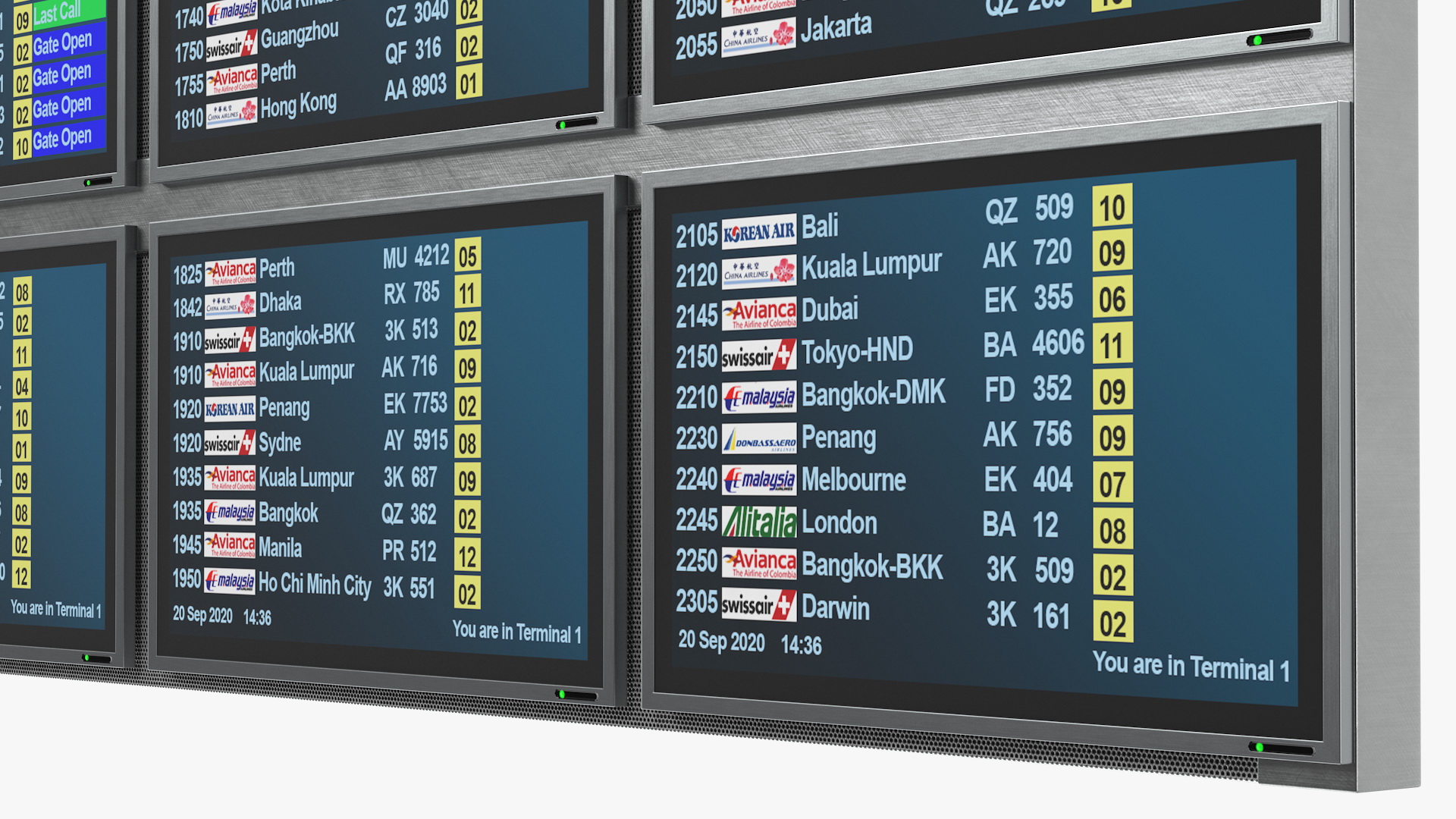 3D Flight Information Display System model