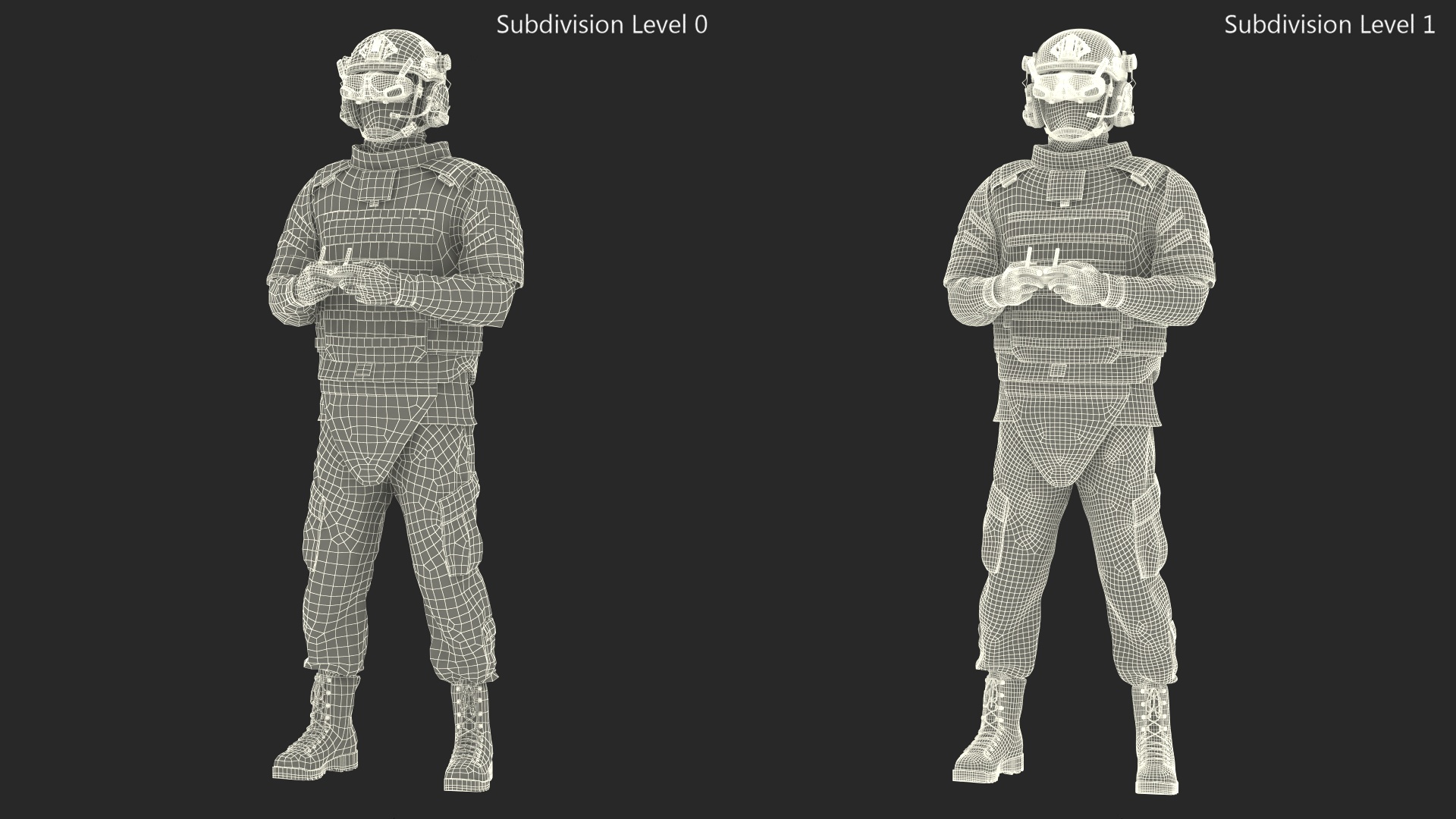 FPV Drone Operator in Desert Camouflage with Remote Control in Hands Fur 3D