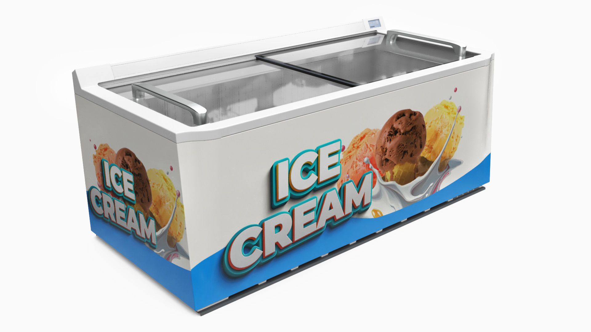 3D Ice Cream Chest Freezer model