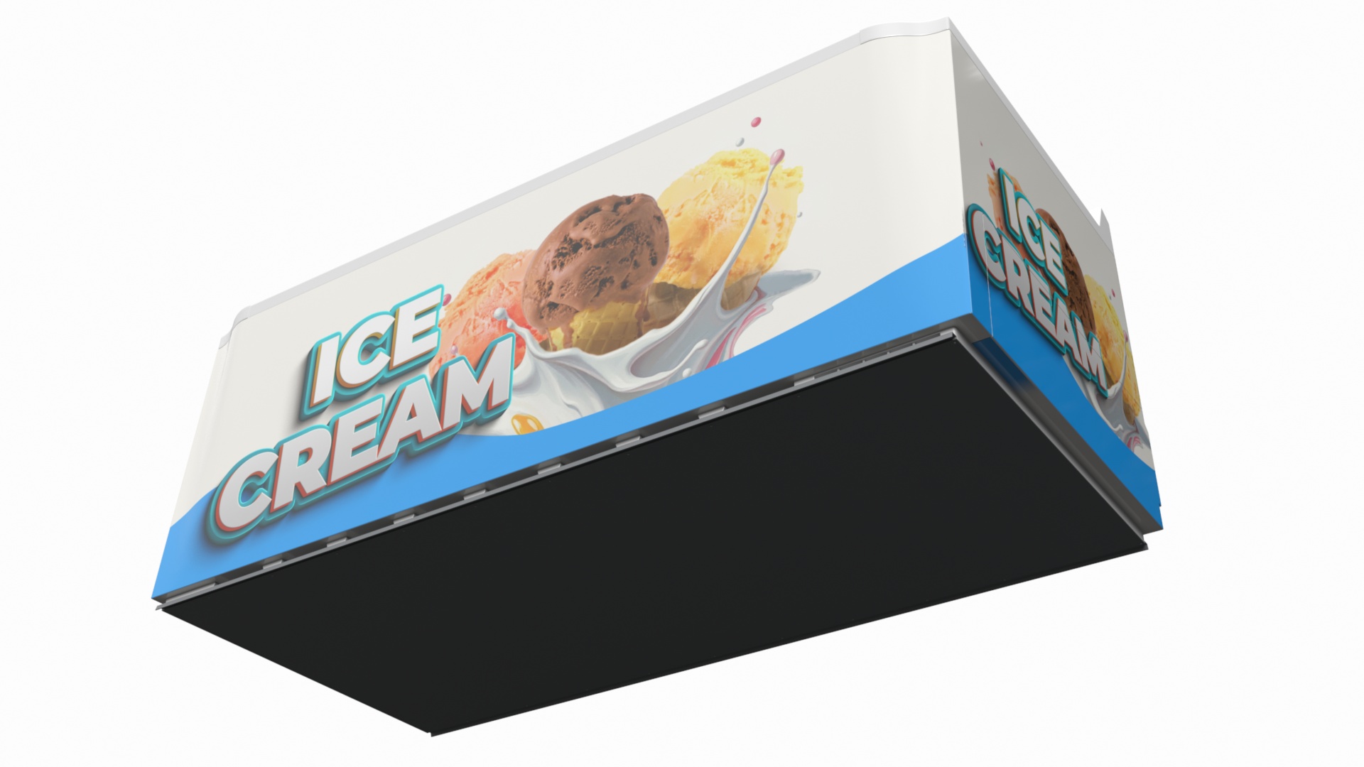 3D Ice Cream Chest Freezer model