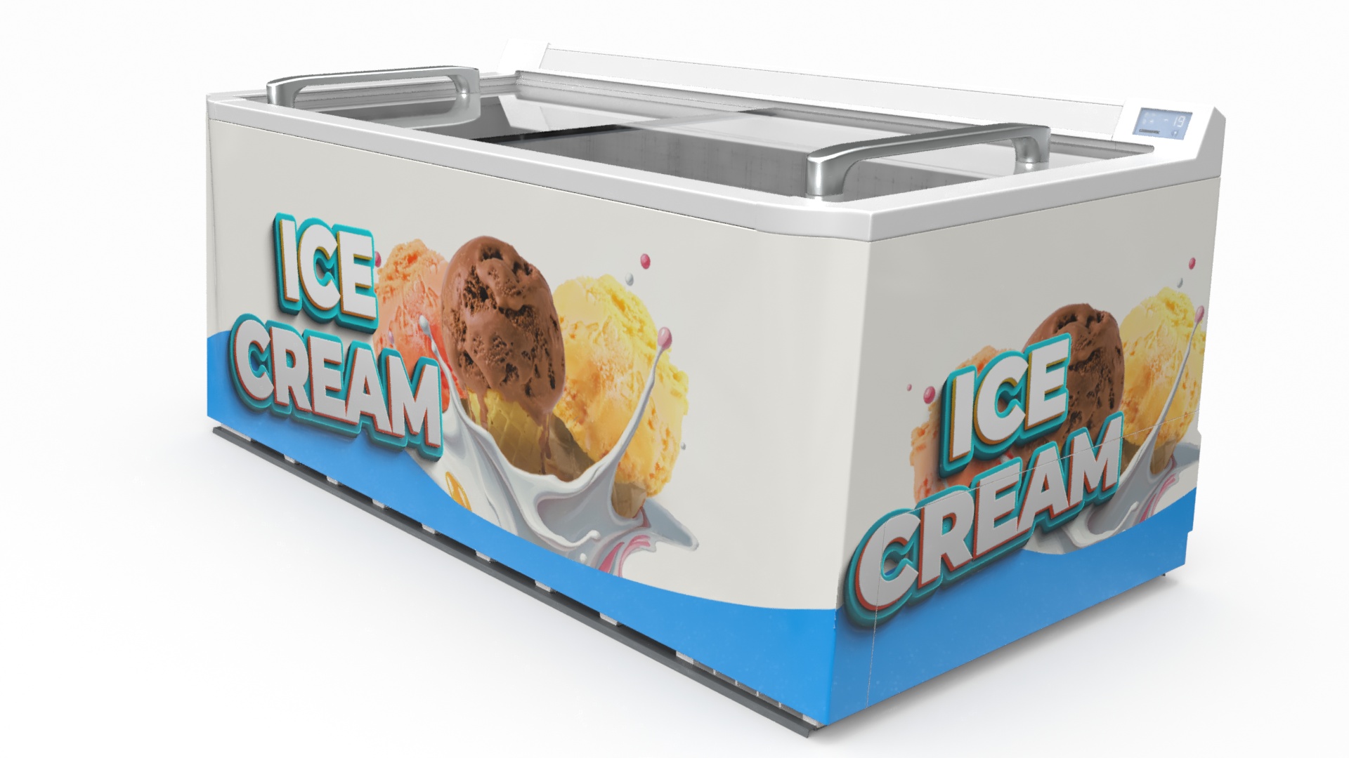 3D Ice Cream Chest Freezer model