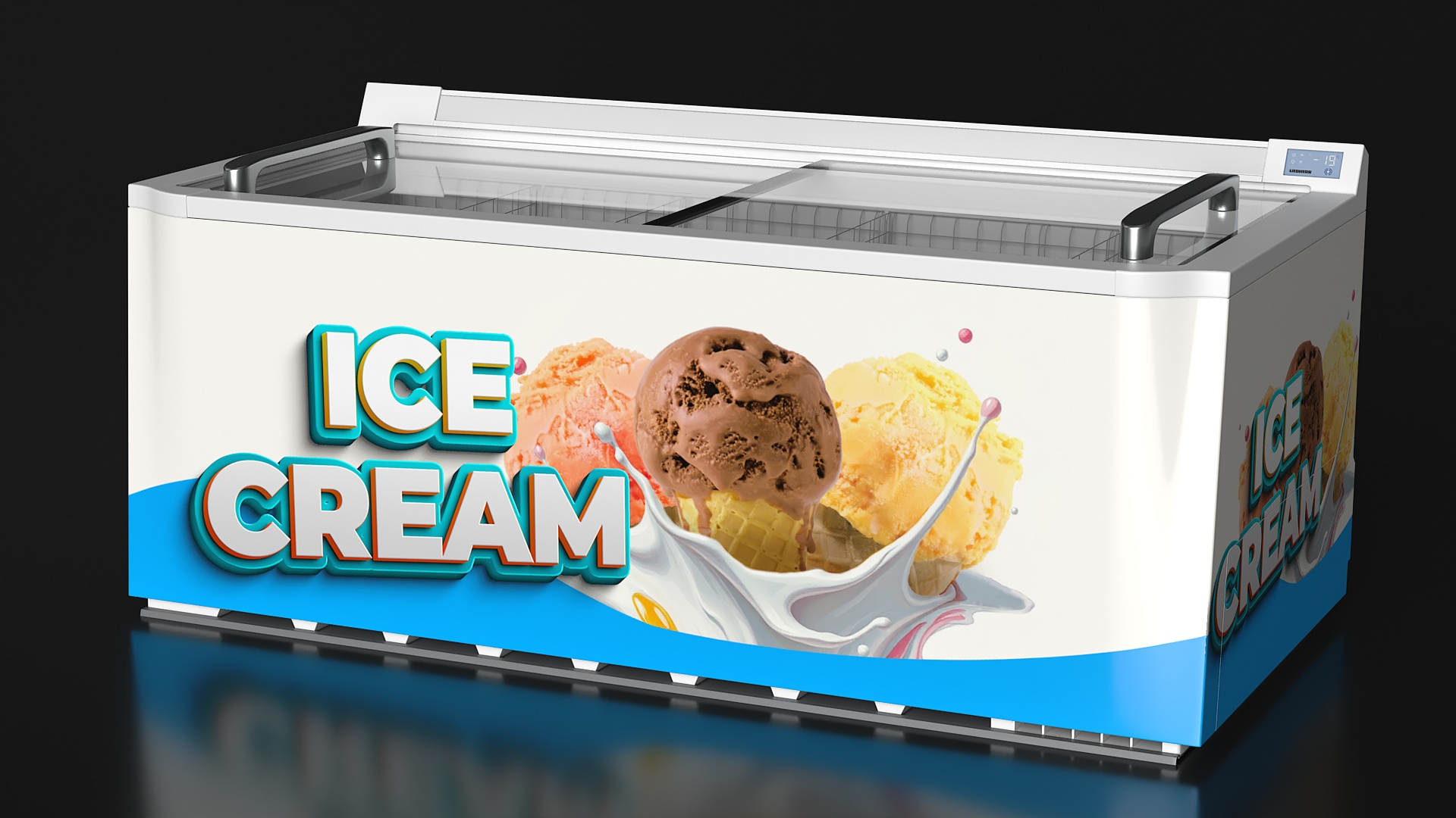 3D Ice Cream Chest Freezer model
