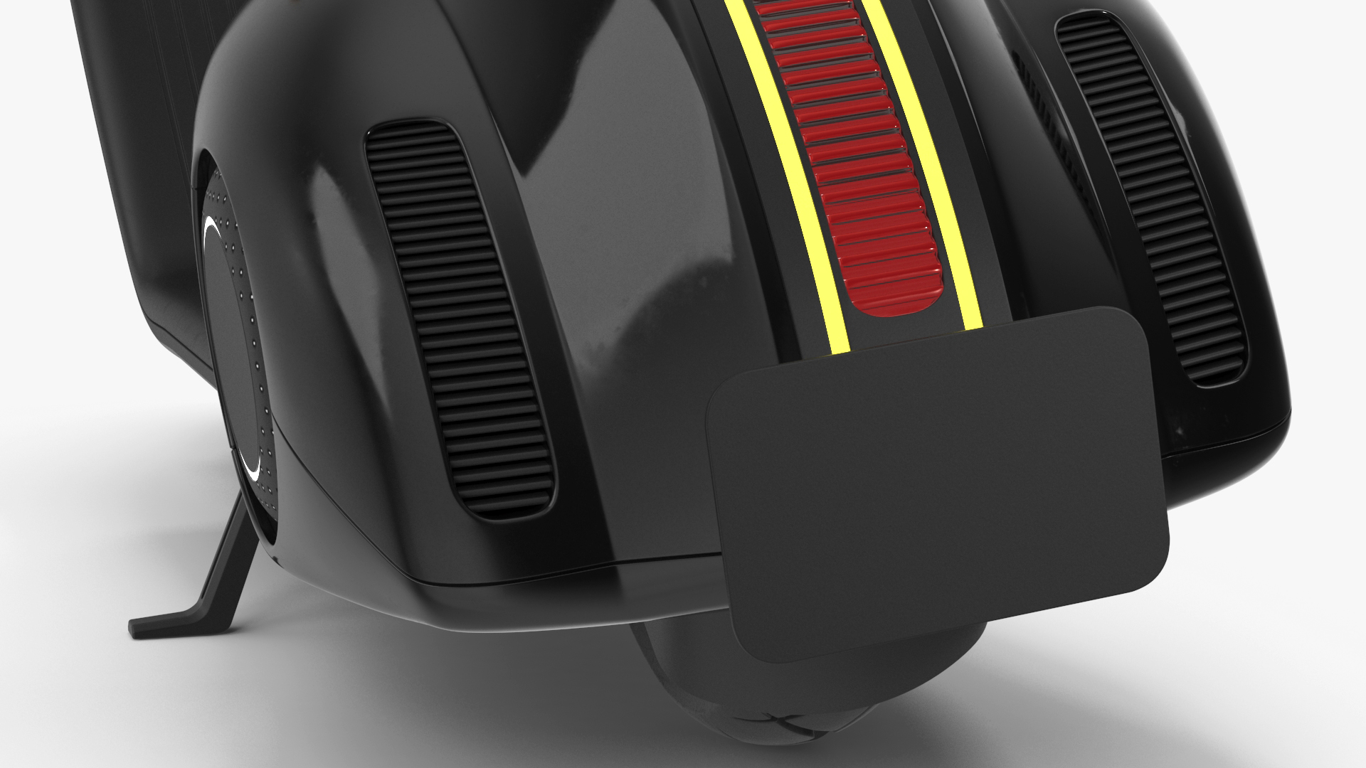 3D Designer Black Electric Scooter Parked Lights On model