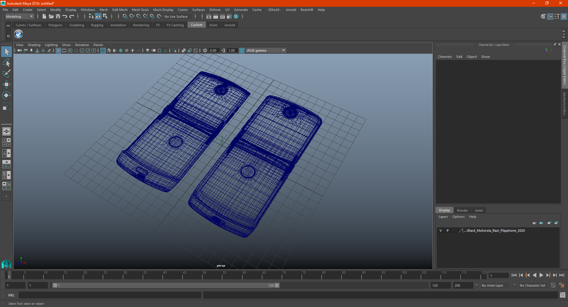 3D model Black Motorola Razr Flip Phone 2020