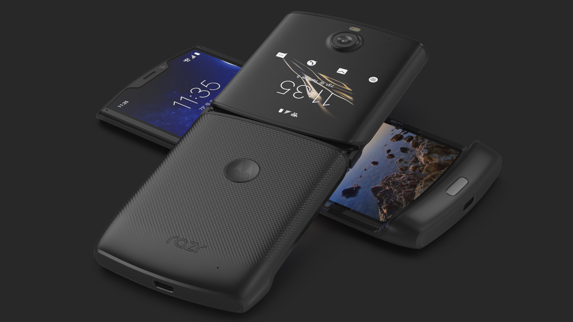 3D model Black Motorola Razr Flip Phone 2020