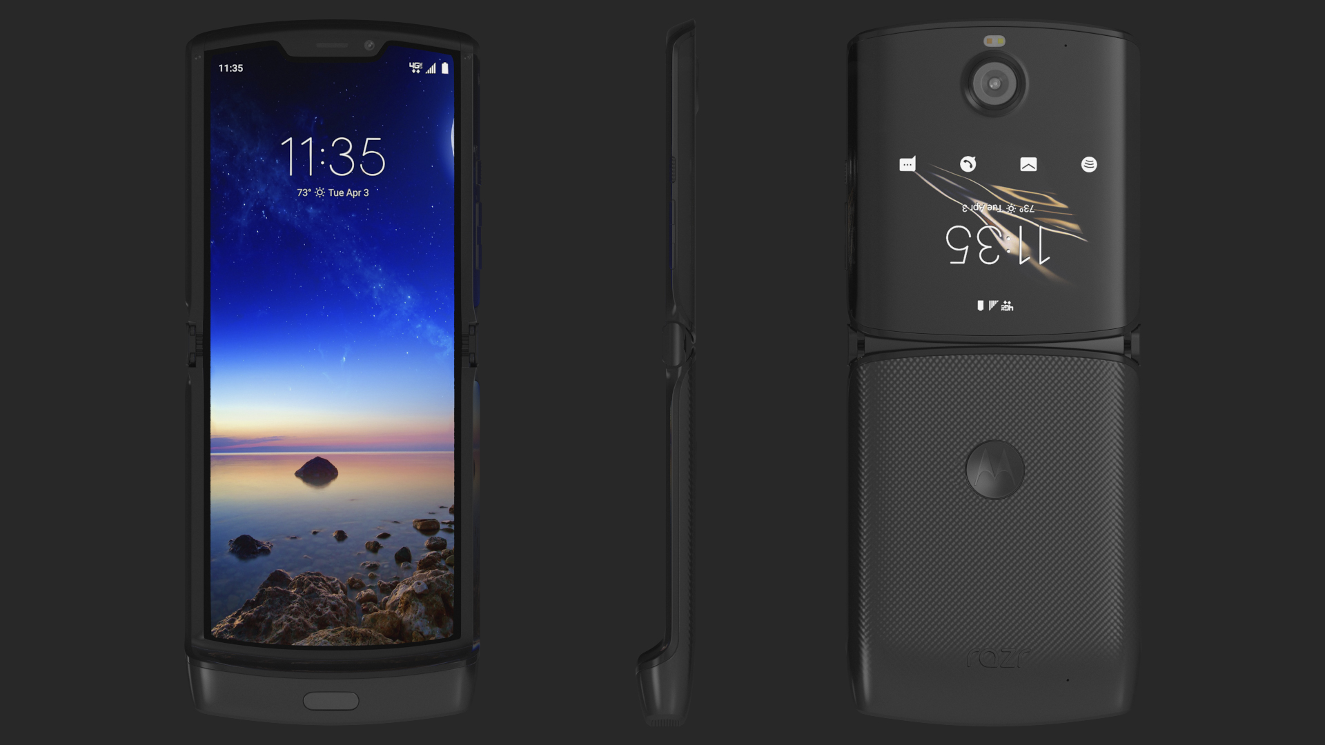 3D model Black Motorola Razr Flip Phone 2020