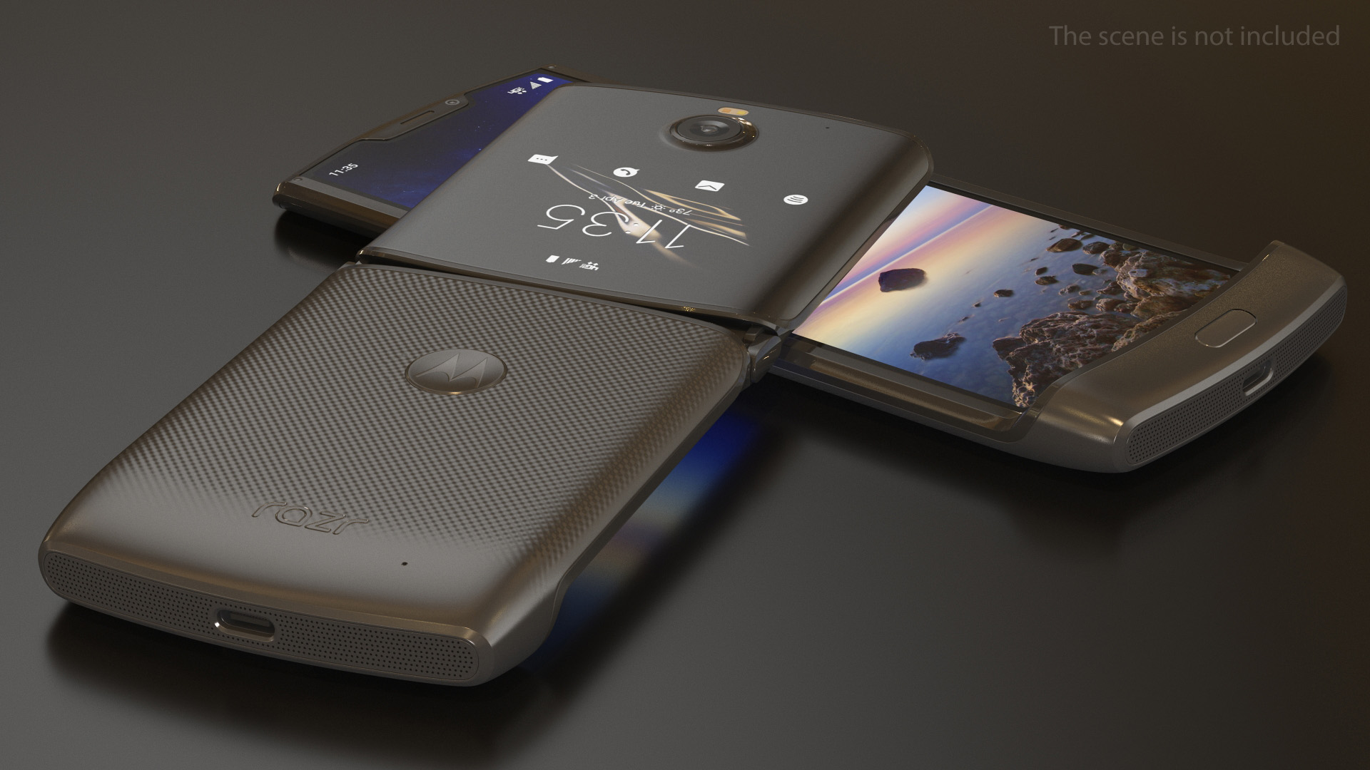 3D model Black Motorola Razr Flip Phone 2020