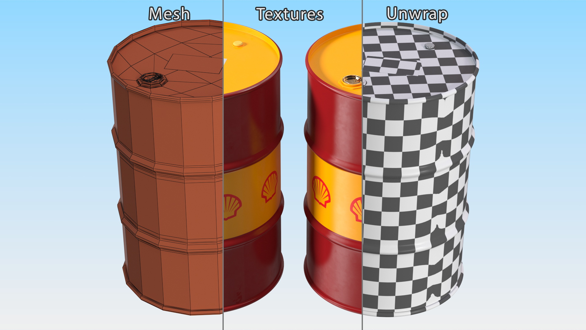 Shell Oil Drum 3D model