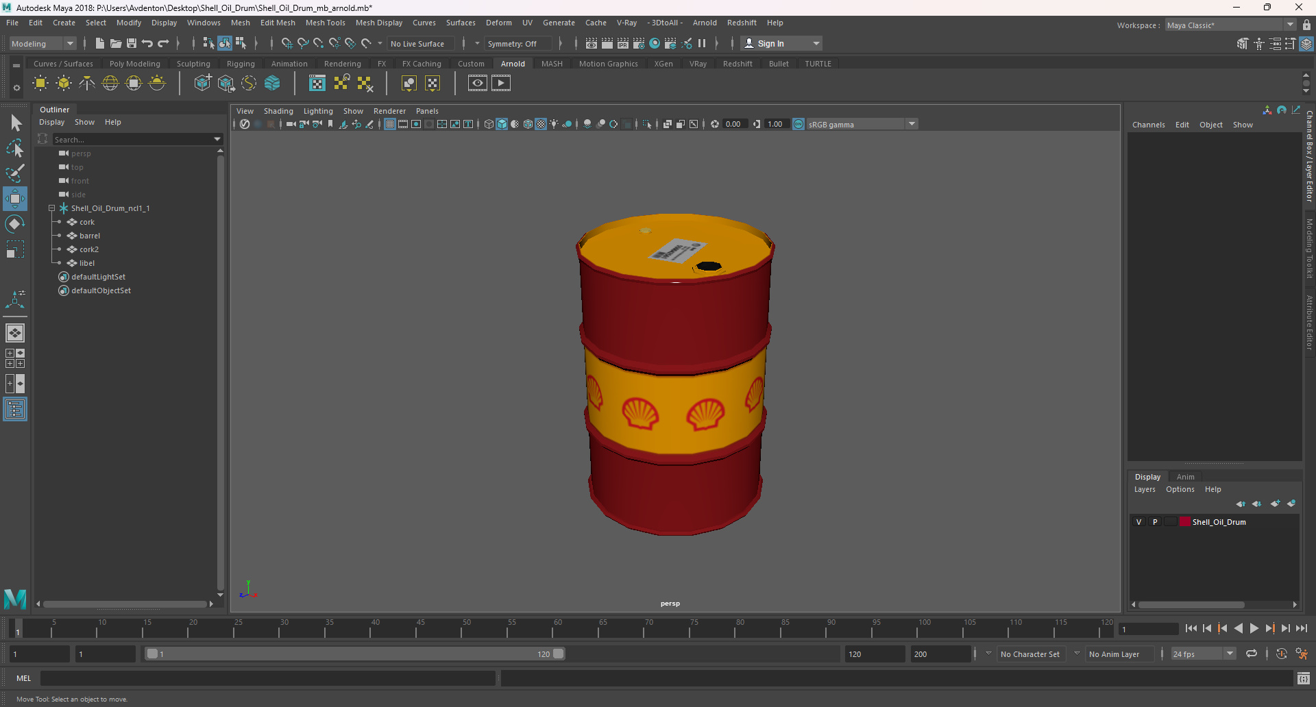 Shell Oil Drum 3D model