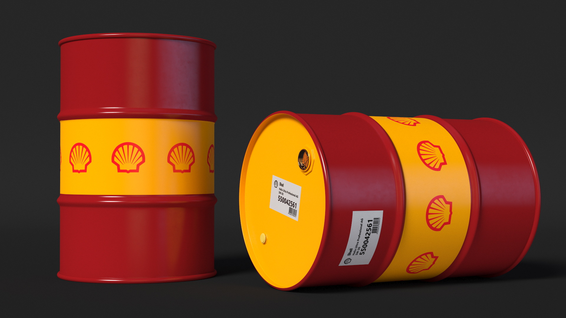 Shell Oil Drum 3D model