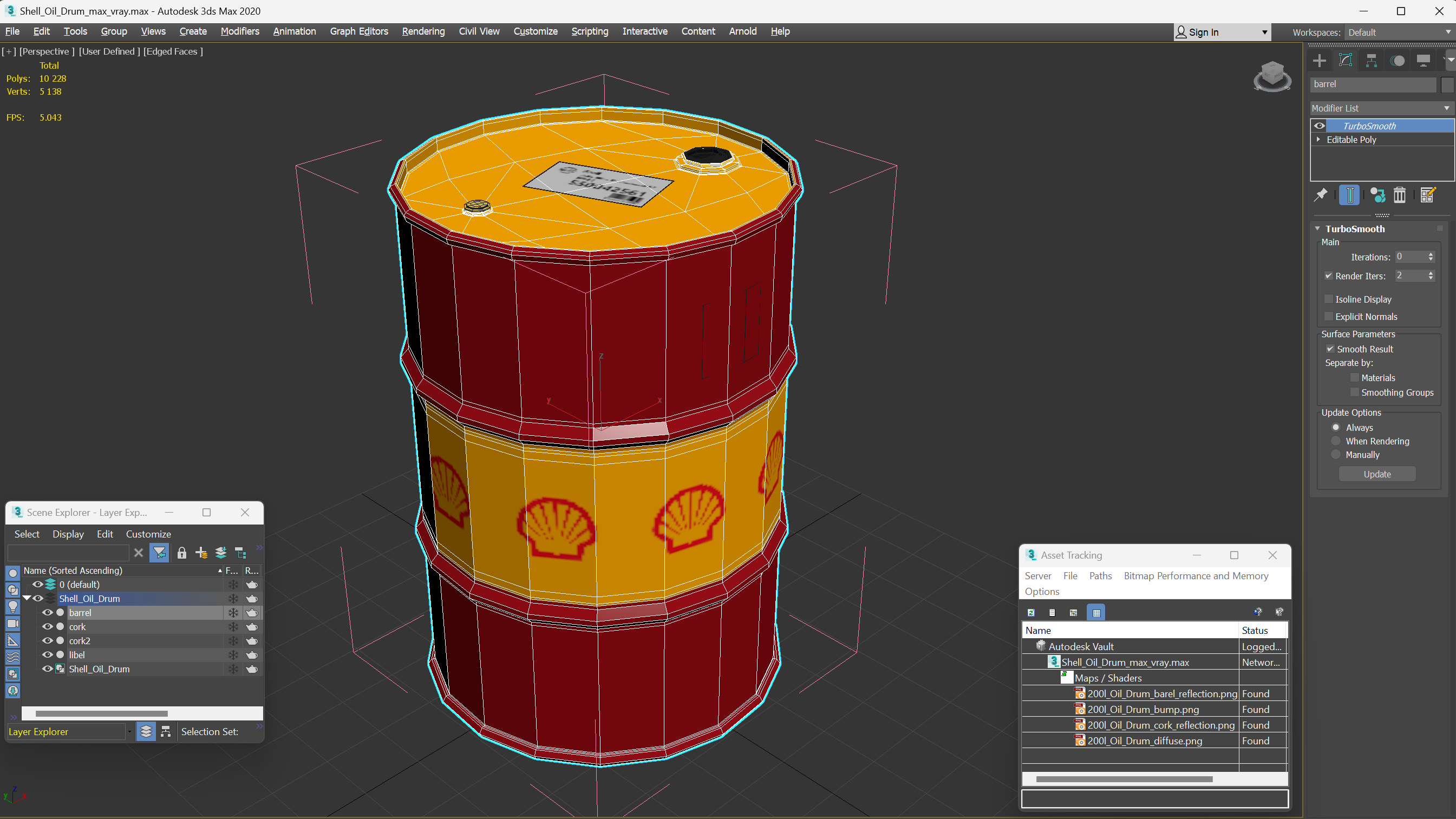 Shell Oil Drum 3D model