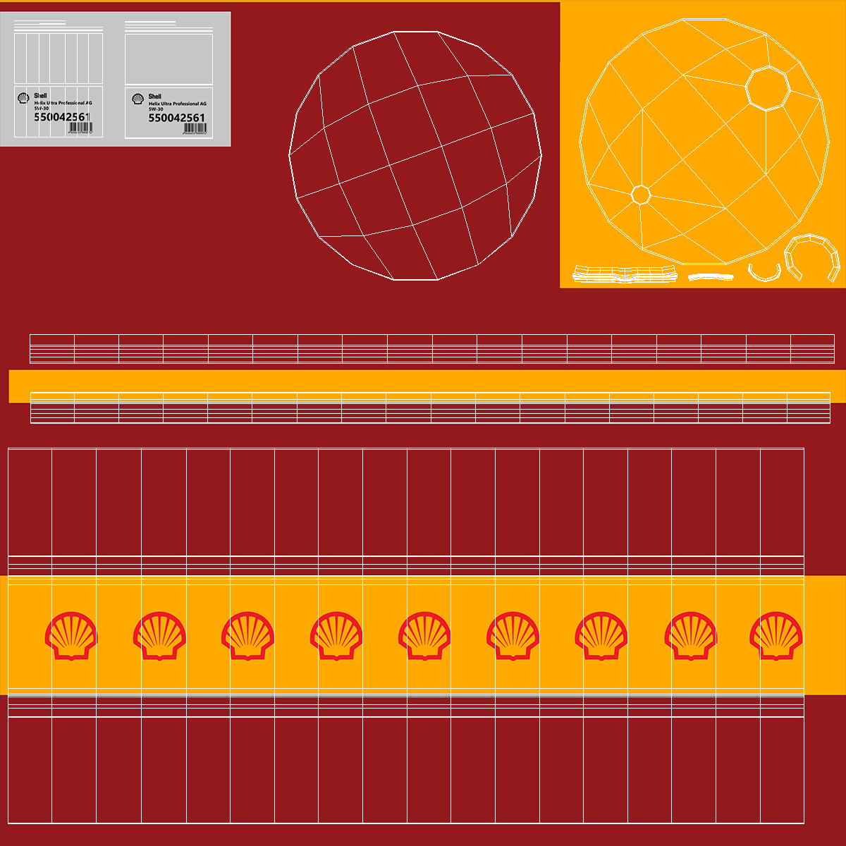 Shell Oil Drum 3D model