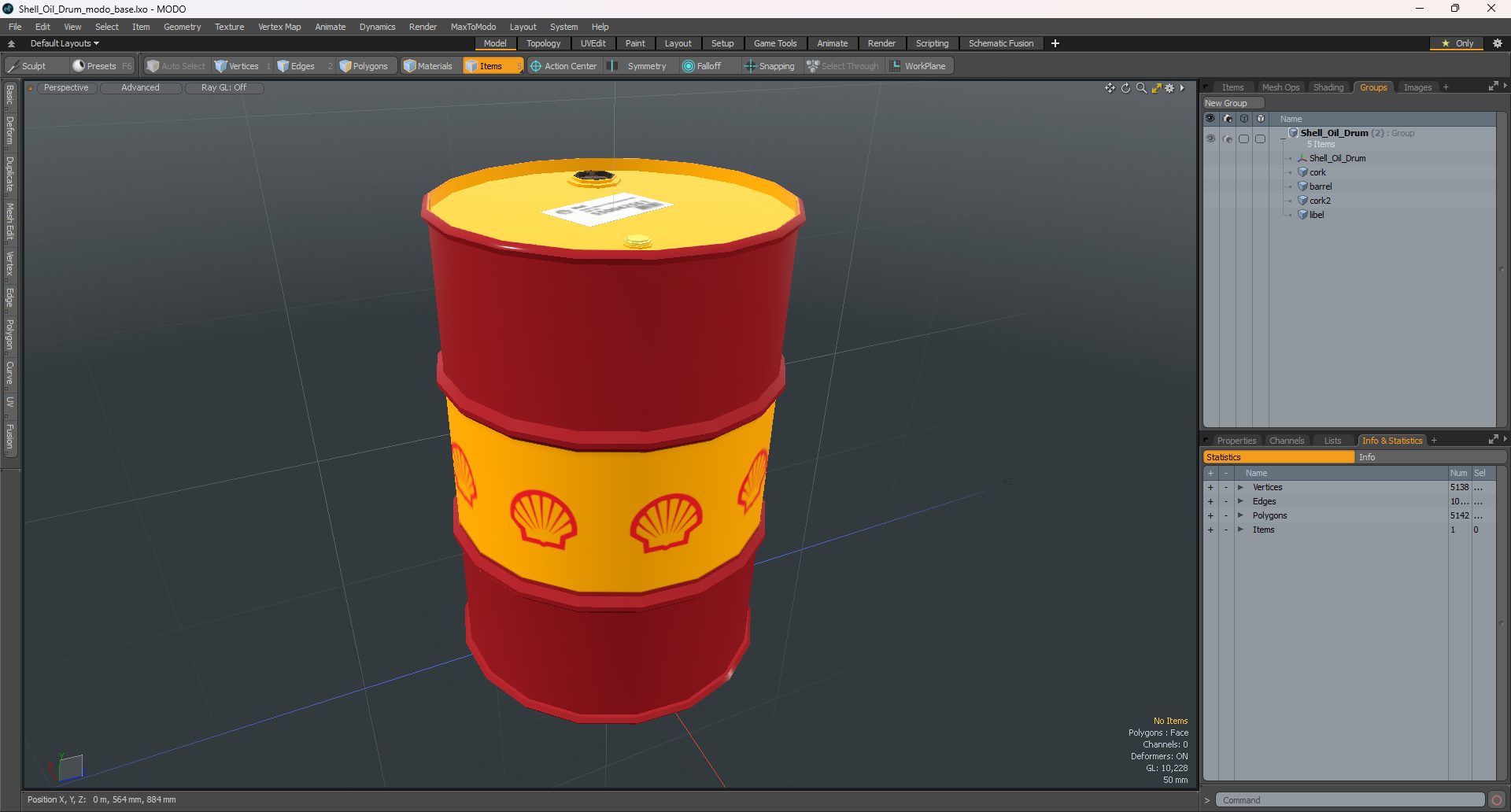 Shell Oil Drum 3D model