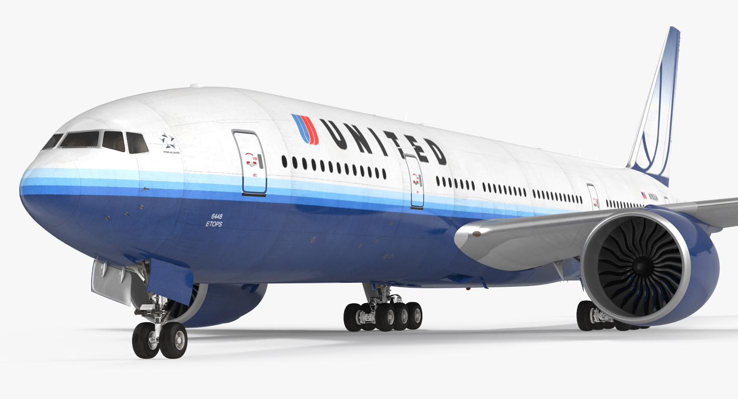 3D model Boeing 777 200 United Airlines
