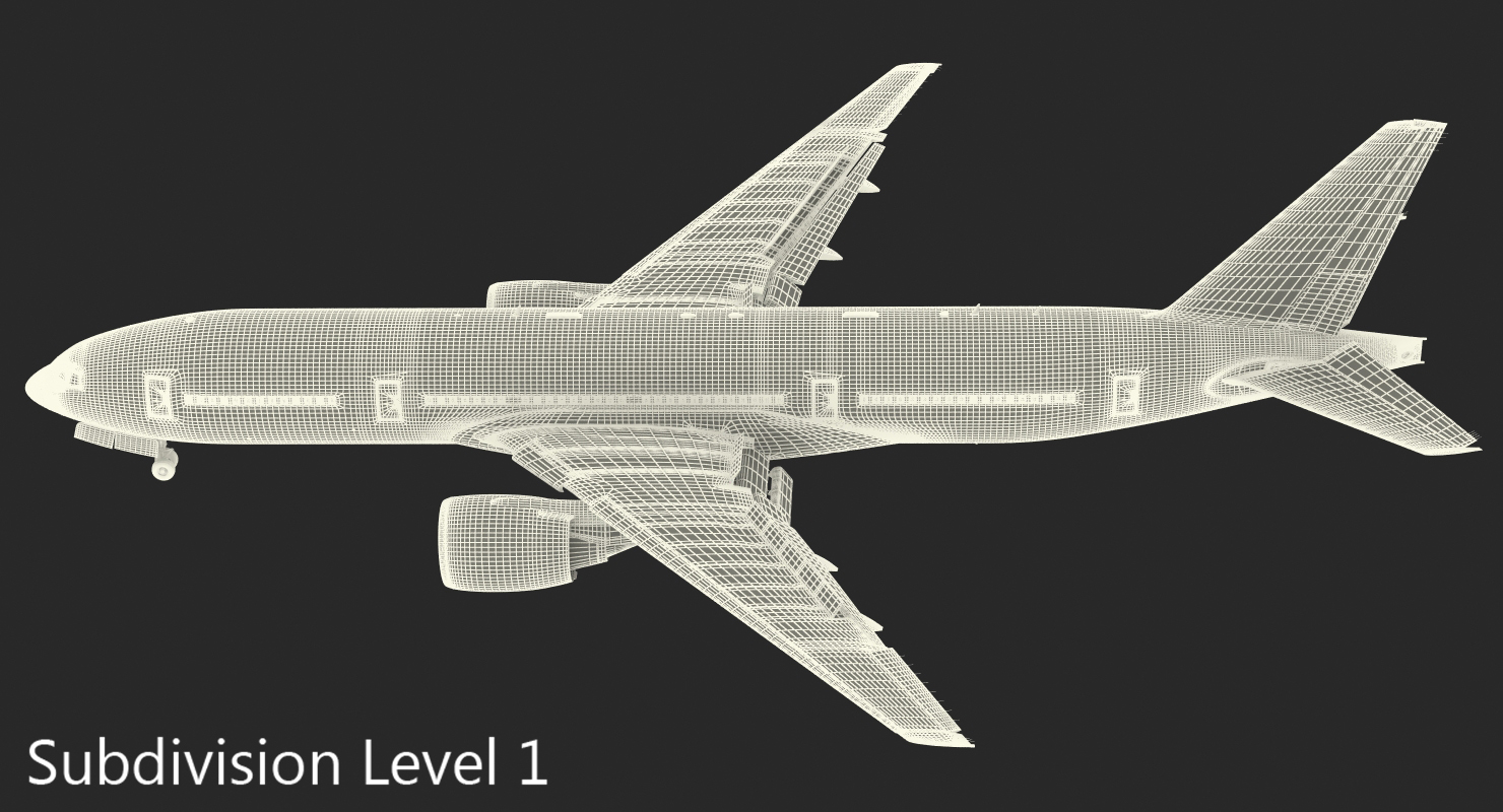 3D model Boeing 777 200 United Airlines